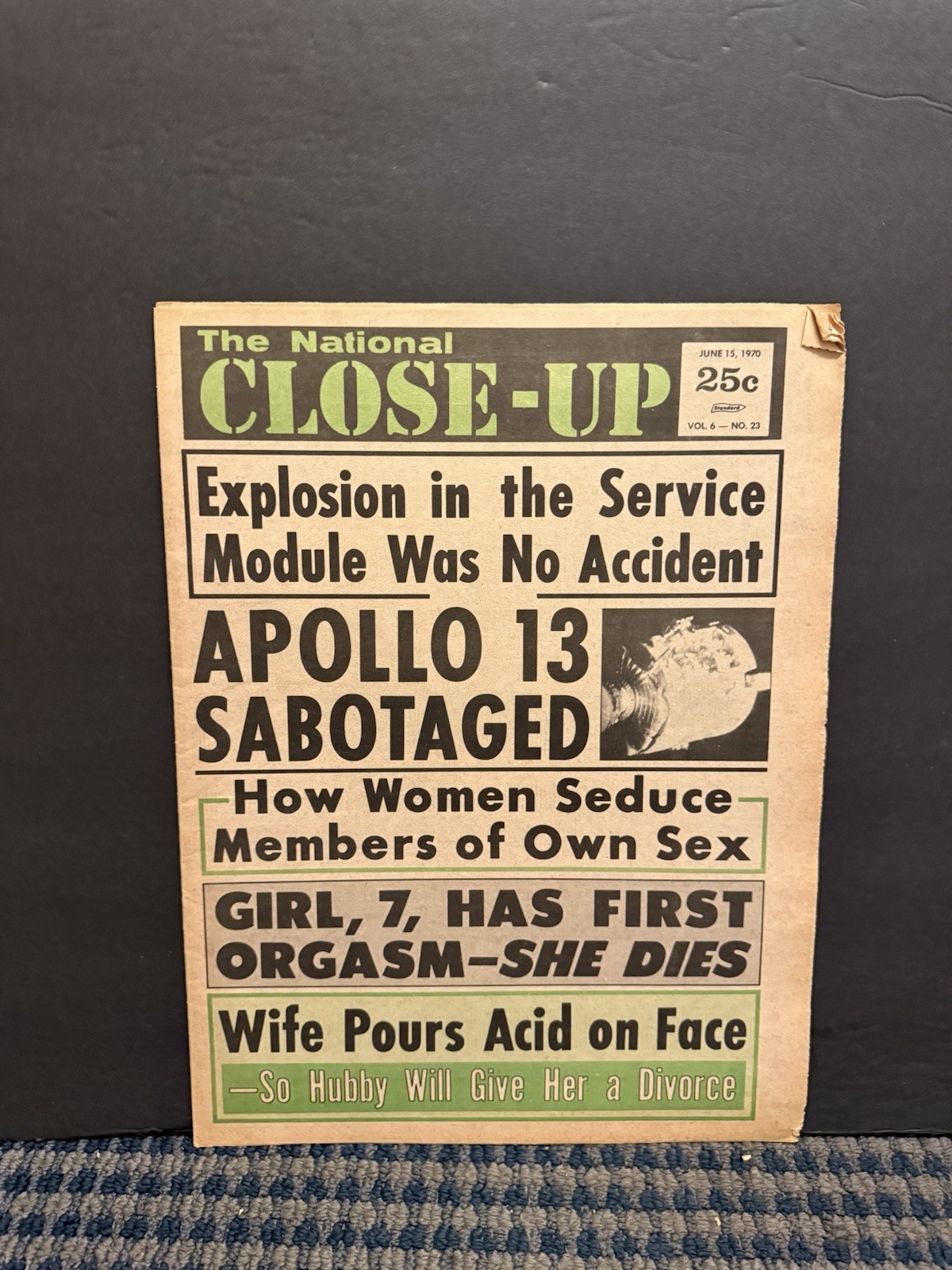 1970 June 15th National Close-Up Newspaper, Apollo 13 Sabatoged (10U) 1970 June 15th National Close-Up Newspaper, Apollo 13 Sabatoged (10U)