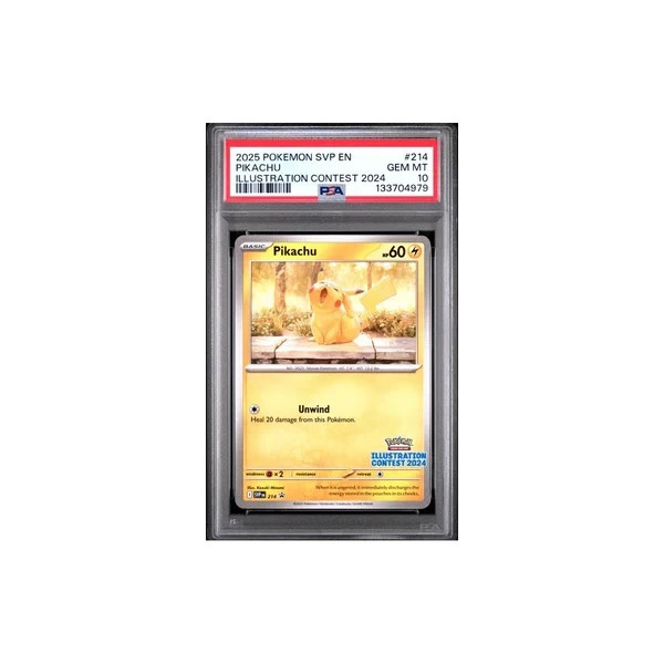 Pokemon TCG PSA 10 2025 PLEASE BSPromo #214 PIKACHU Illustration Contest 2024 🇬🇧 