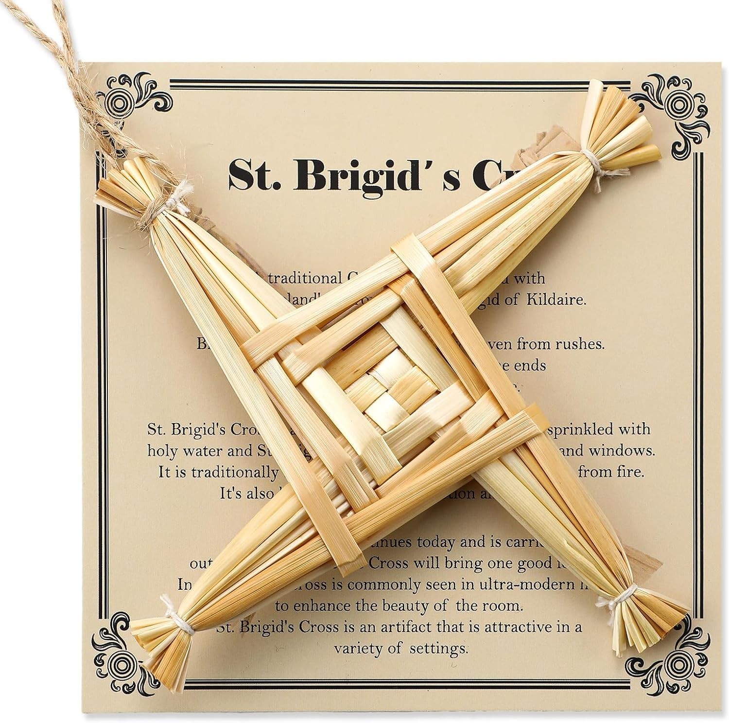 St. Brigid'S Wall Cross Decor Irish Gift Cross with History Card