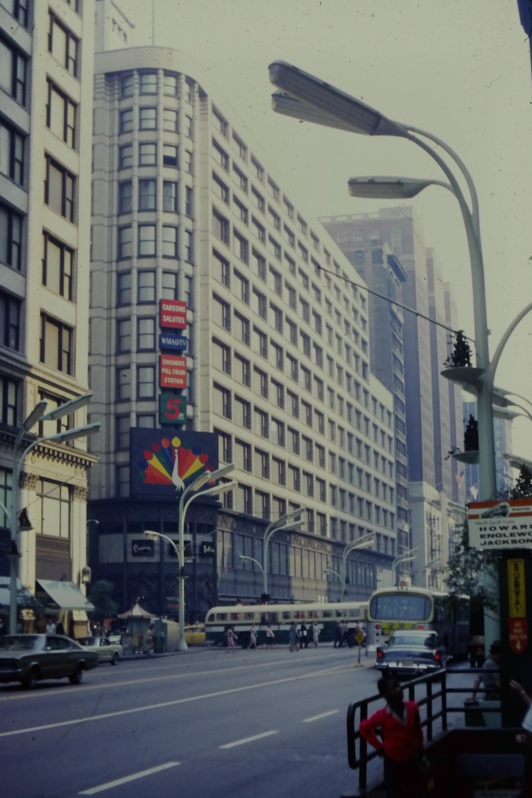 c1970's Kodachrome 35mm Slide Chicago Carson Pirie Scott Building WMAQ TV Sign c1970's Kodachrome 35mm Slide Chicago Carson Pirie Scott Building WMAQ TV Sign