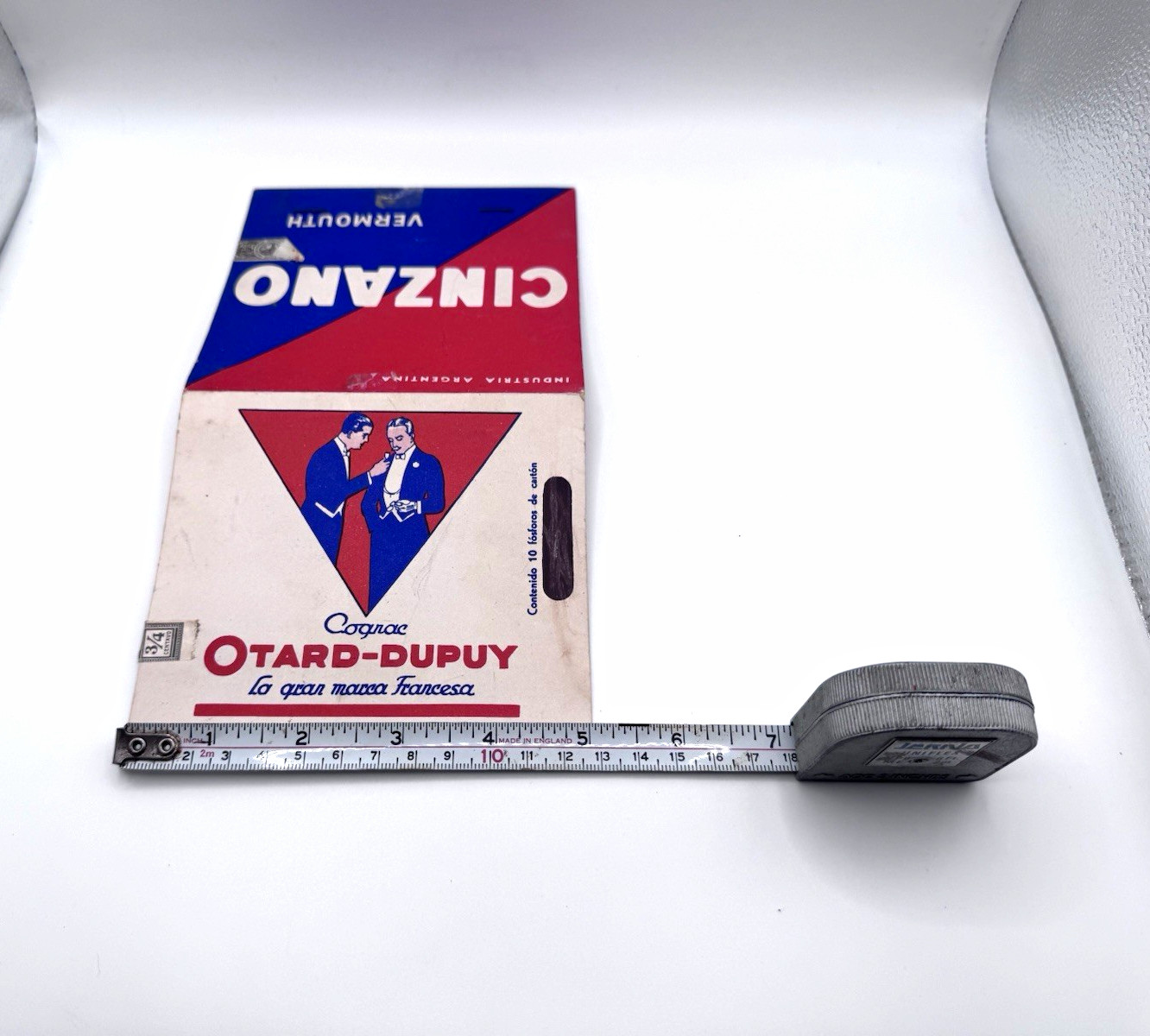 Vintage Cinzano Otard-Dupuy Jumbo Matchbook Argentina Bottle Match Advertising Vintage Cinzano Otard-Dupuy Jumbo Matchbook Argentina Bottle Match Advertising