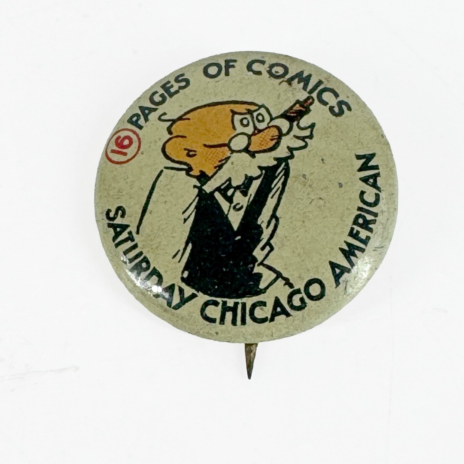 Vintage 1917 Greenduck Chicago American 16 Pages of Comics Newspaper Pinback Vintage 1917 Greenduck Chicago American 16 Pages of Comics Newspaper Pinback
