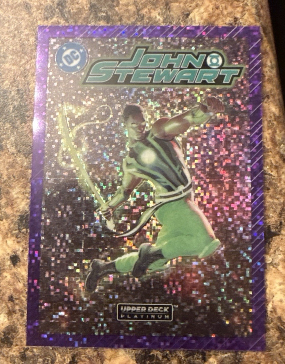 2026 UD DC Platinum PURPLE PIXELS COVER VARIANT JOHN STEWART GREEN LANTERN 03/35