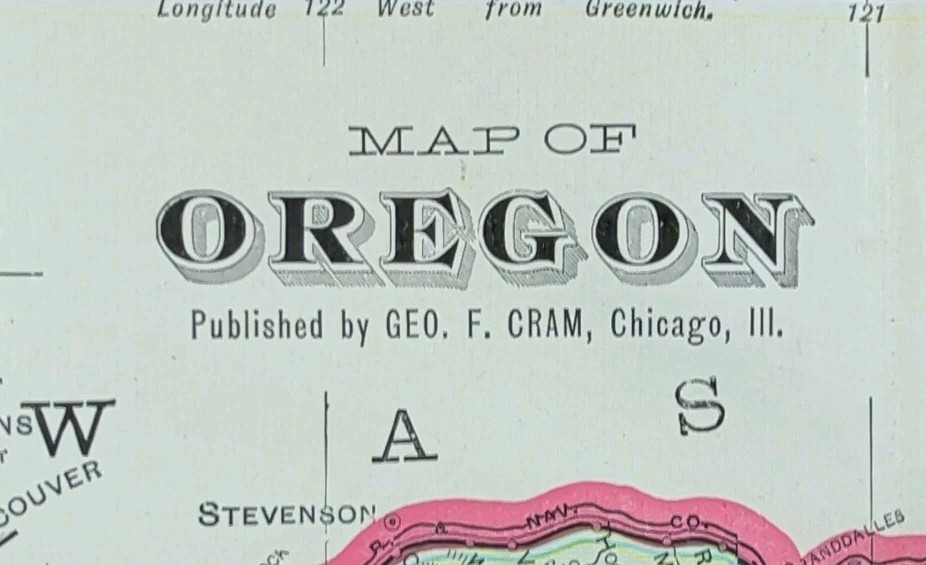 Vintage 1903 OREGON Map 22\