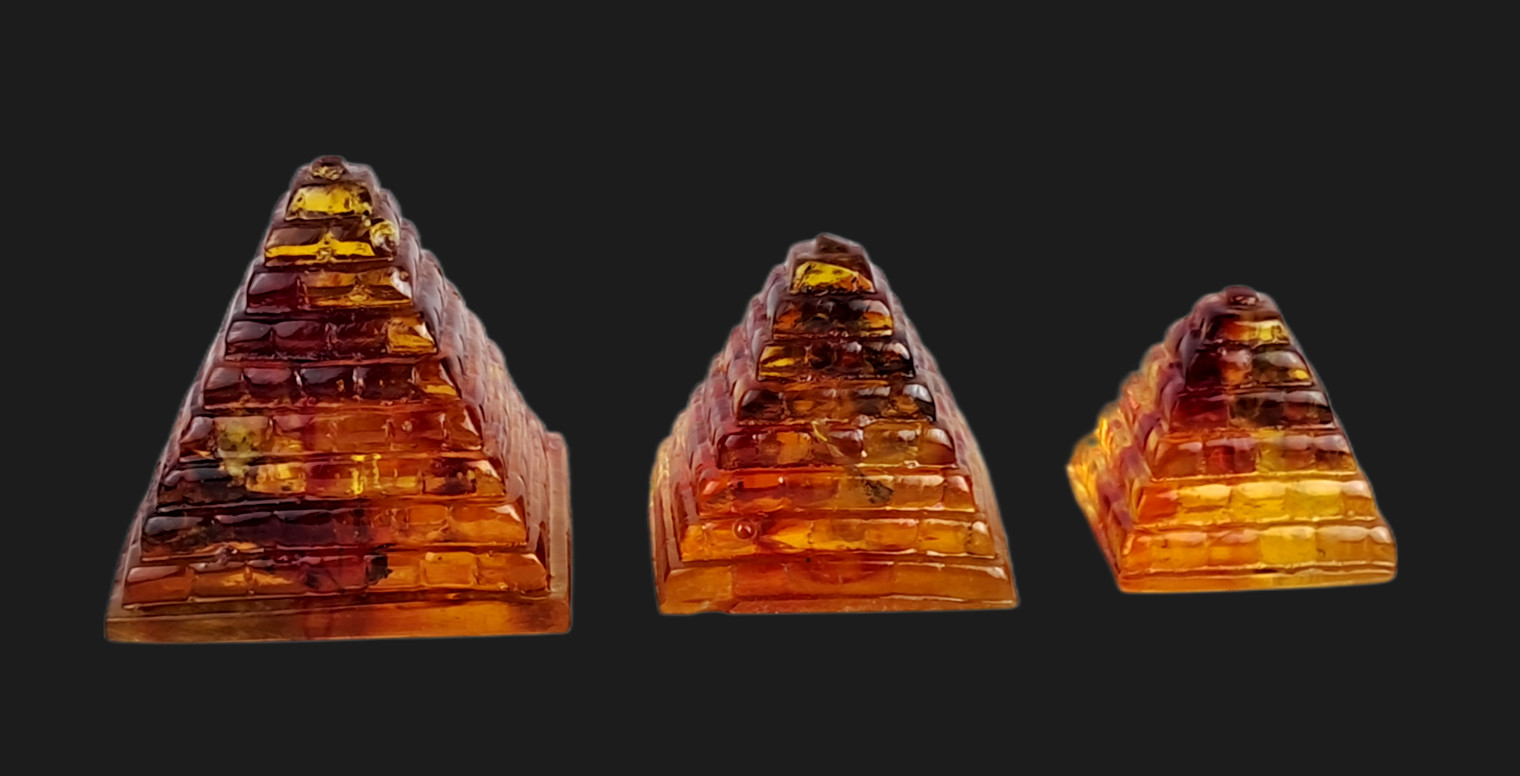3 UNIQUE PHARAONIC ANCIENT EGYPTIAN Pyramids Statues Amber Stone Statues (AF) 3 UNIQUE PHARAONIC ANCIENT EGYPTIAN Pyramids Statues Amber Stone Statues (AF)