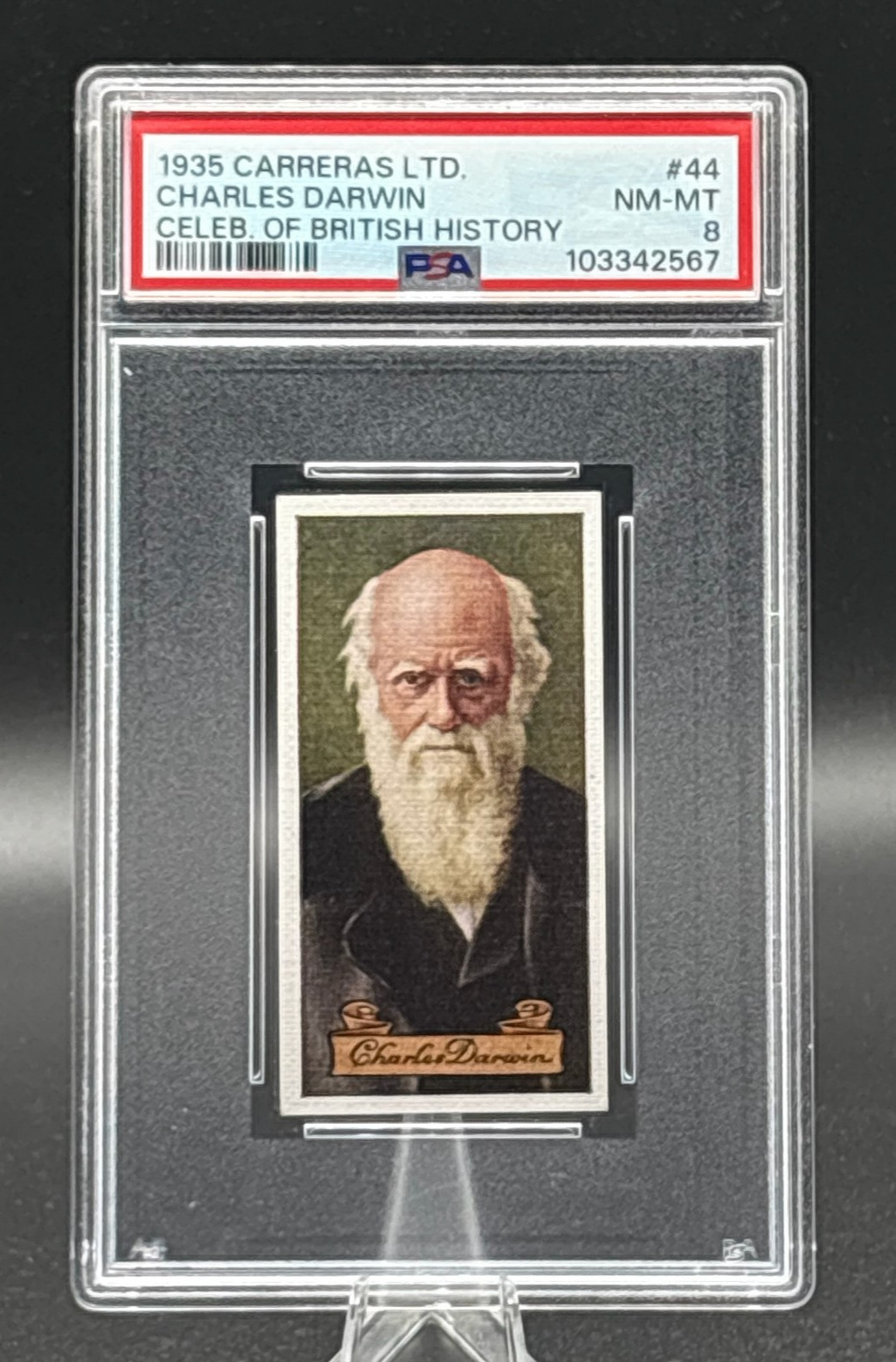 1935 Carreras LTD Charles Darwin Celebrities Of British History PSA 8