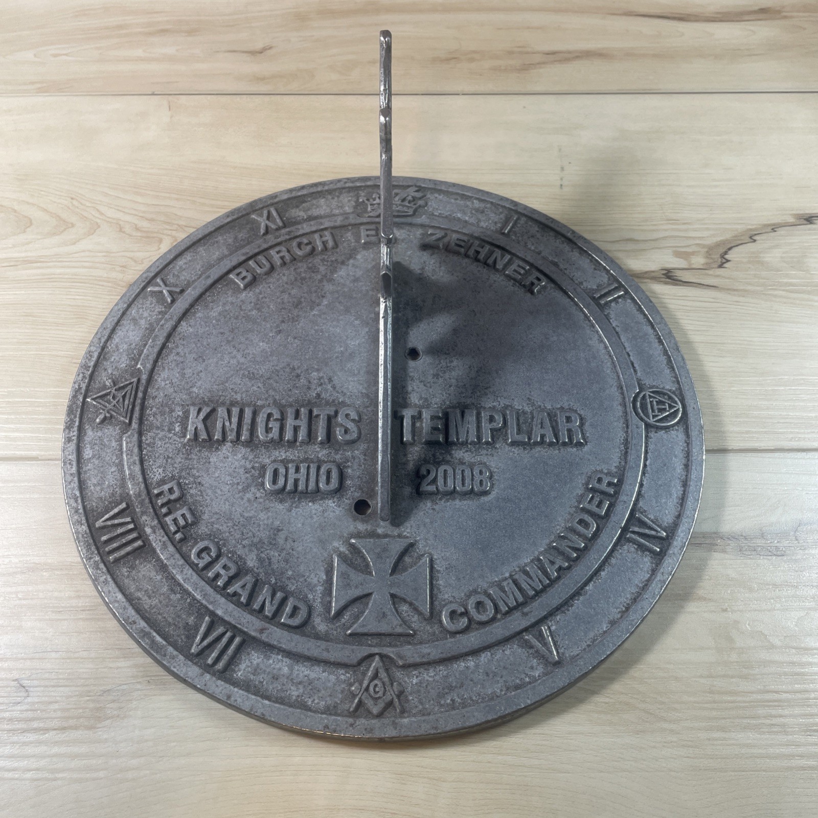 Knights Templar Free Mason Metal Sun Dial Ohio 2008 Masonic