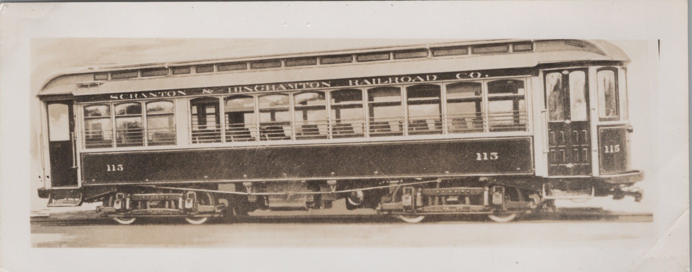 Scranton Binghamton RR #115 Interurban PA Electric Car 1910s - c50s Photo