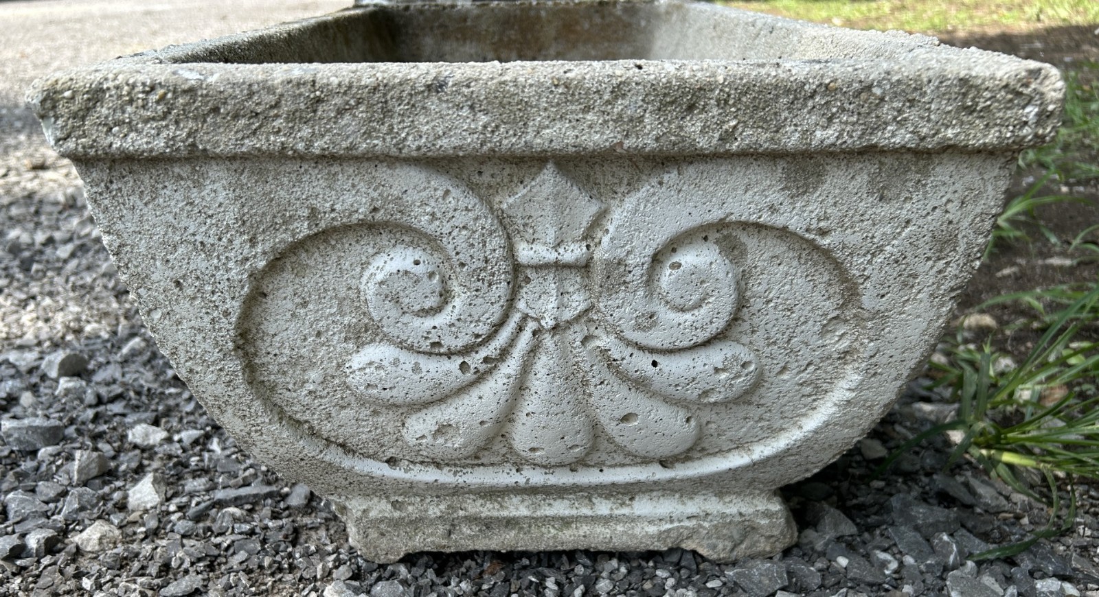 Vintage French Neoclassical Concrete Trough Planter 29 Vintage French Neoclassical Concrete Trough Planter 29