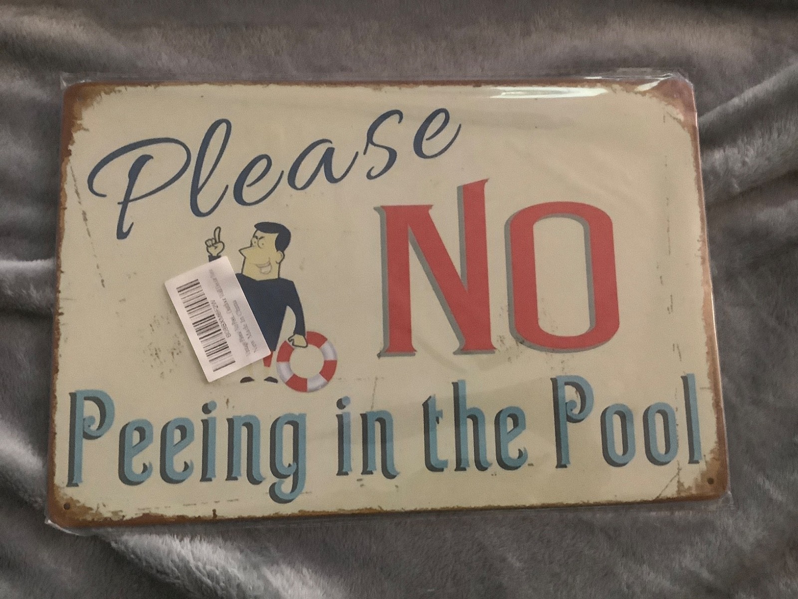 Vintage sign - Please No Peeing in Pool