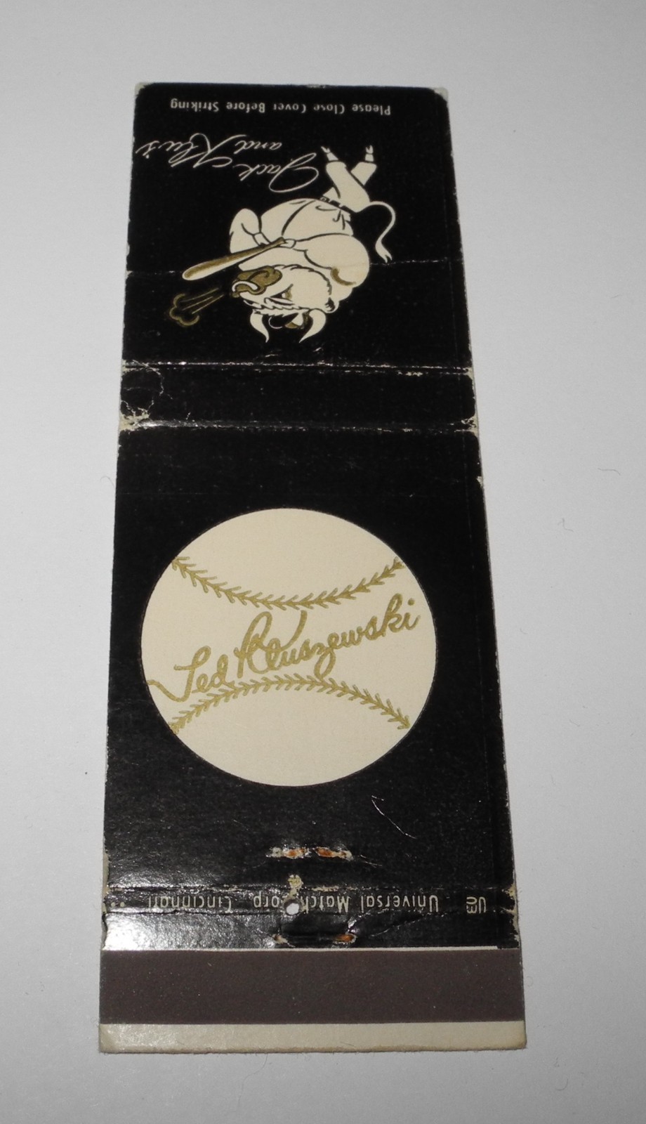 Vintage Baseball Ted Kluszewski Cincinnati Reds Souvenir Pin Matchbook Match Vintage Baseball Ted Kluszewski Cincinnati Reds Souvenir Pin Matchbook Match