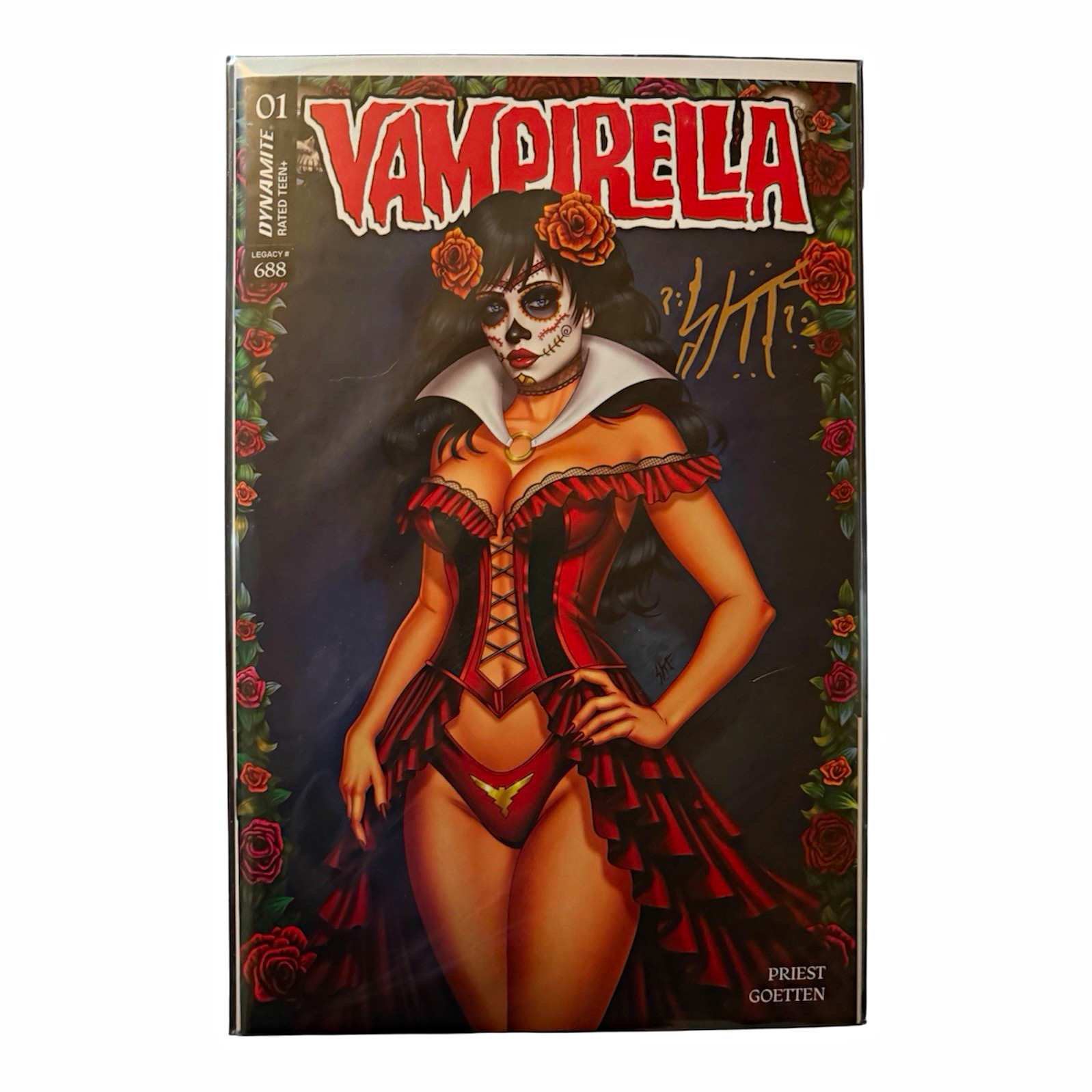 Vampirella #1 Dynamite A4Comix Exclusive Variant Signed Sketch Ellis COA,Rare Vampirella #1 Dynamite A4Comix Exclusive Variant Signed Sketch Ellis COA,Rare