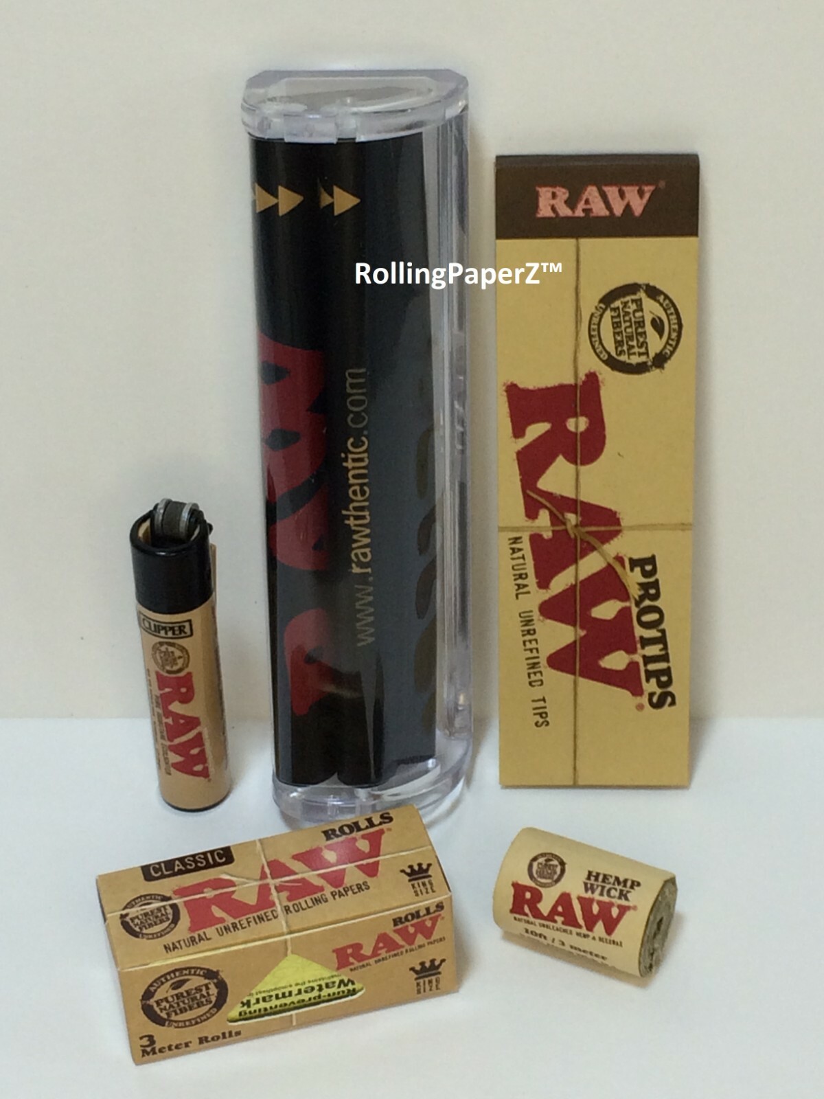 RAW 5PC BUNDLE - PHATTY ROLLER, PRO TIPS, MINI CLIPPER, RAW ROLL, HEMP WICK RAW 5PC BUNDLE - PHATTY ROLLER, PRO TIPS, MINI CLIPPER, RAW ROLL, HEMP WICK