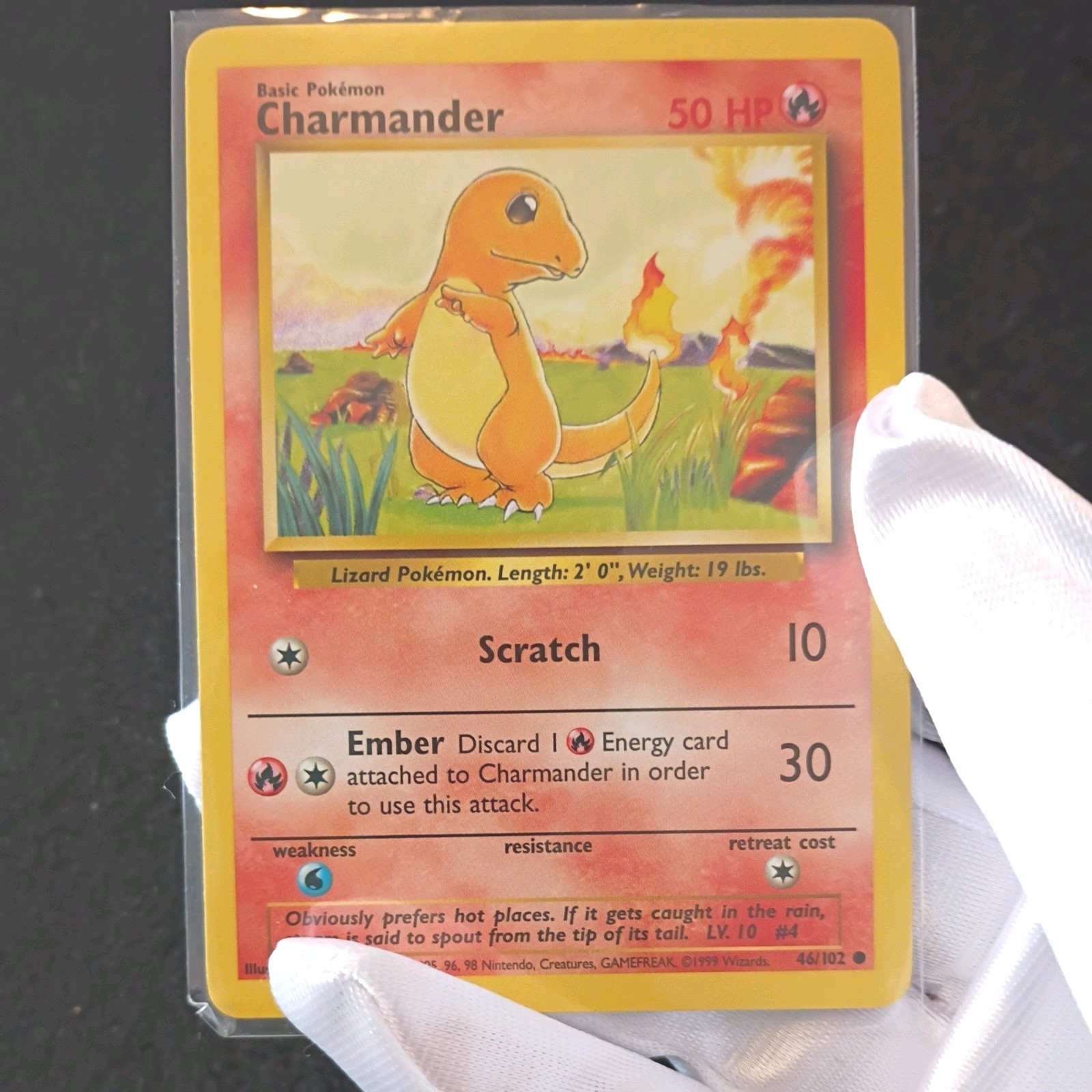 VERY RARE Charmander Pokemon Card Great Condition 1995 50 HP Near Mint Pre-owned VERY RARE Charmander Pokemon Card Great Condition 1995 50 HP Near Mint Pre-owned