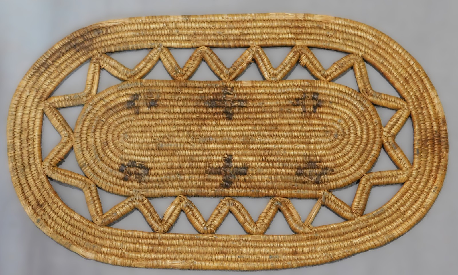 Antique Native American Tohono O'Odham Papago atr coaster trivet table mat c1900