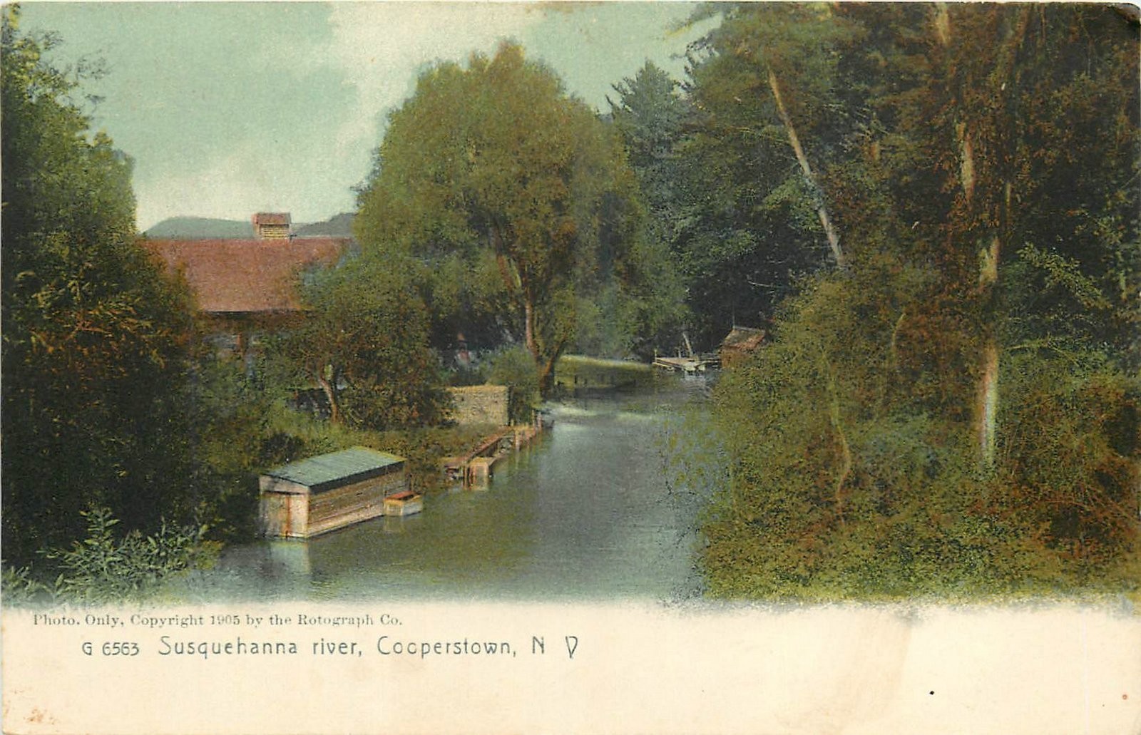 1914 Cooperstown New York Susquehanna River Rotograph undivided Postcard 26-3214