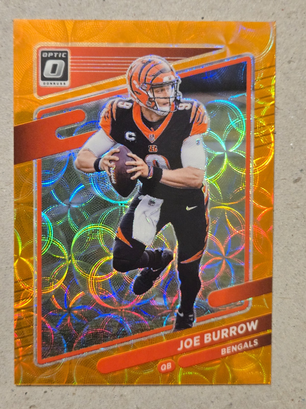 2021 DONRUSS OPTIC HOLO JOE BURROW #134 ORANGE SCOPE PRIZM REFRACTOR #75/79