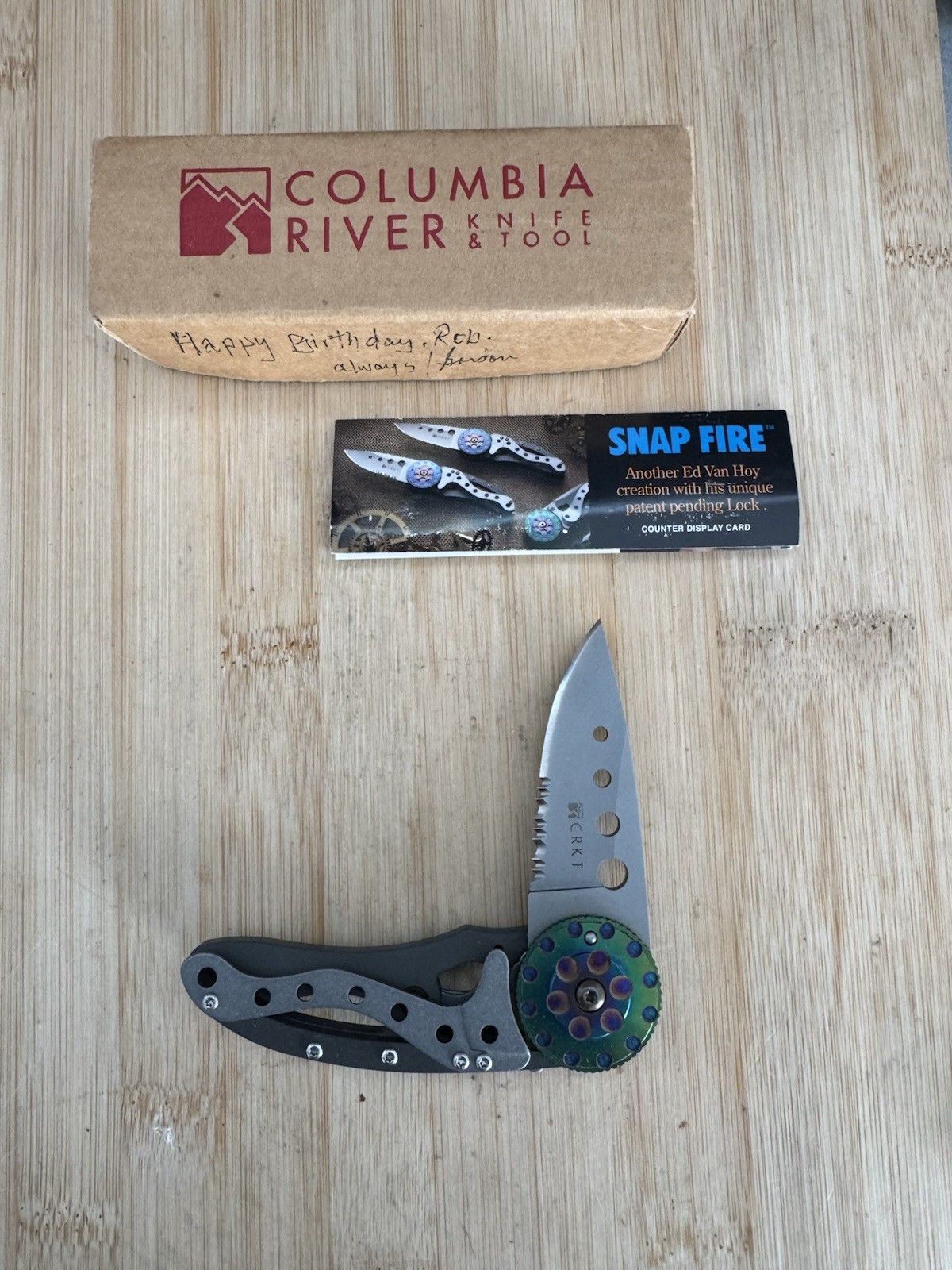 CRKT Van Hoy Snap Fire Folding Knife 5011 W/ Box NICE