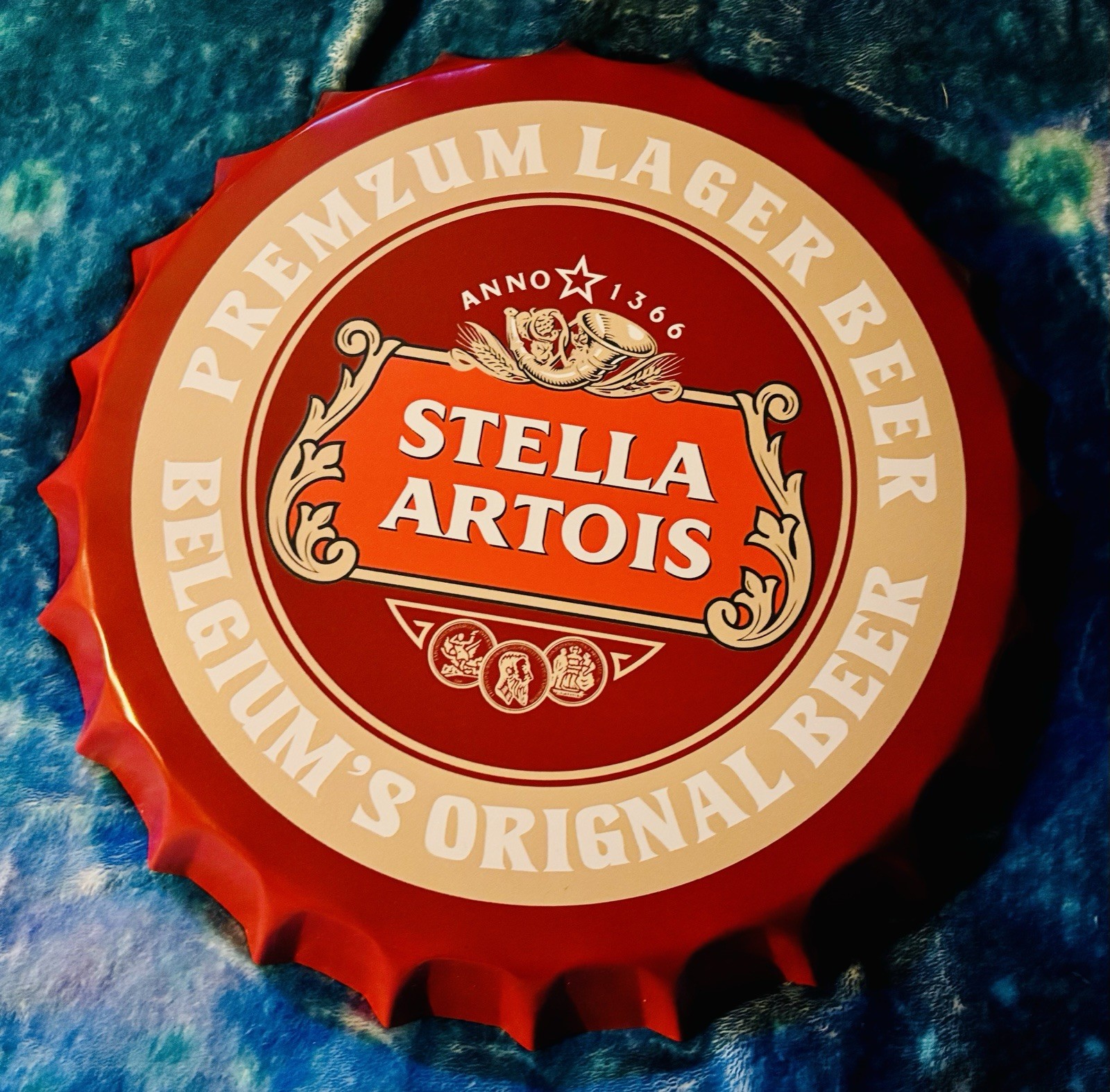 Vintage Style Stella Artois Beer Bottle Cap Sign 13” Metal Wall Decor Anno rare Vintage Style Stella Artois Beer Bottle Cap Sign 13” Metal Wall Decor Anno rare