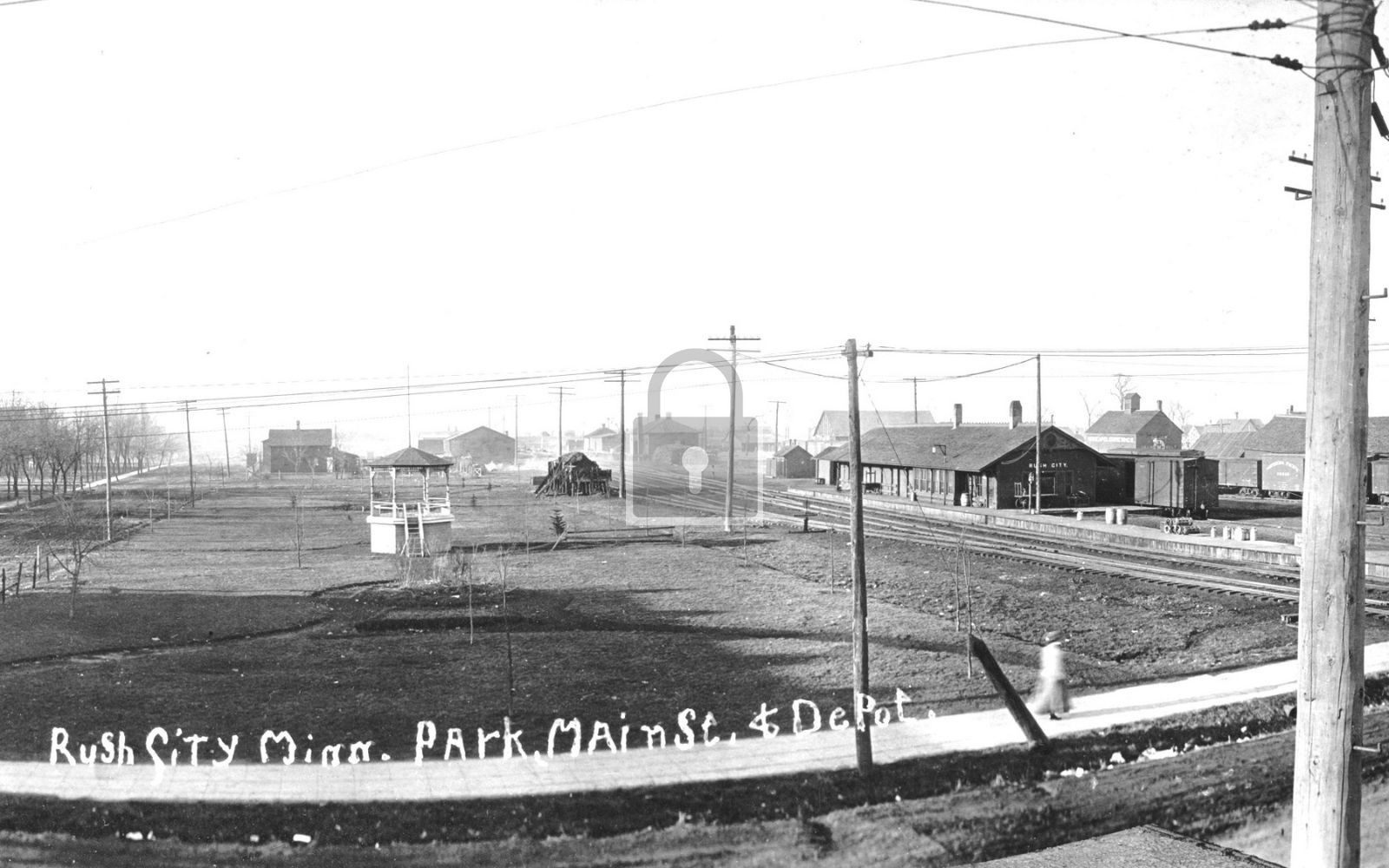 Railroad Train Station Depot Rush City Minnesota MN - Reprint