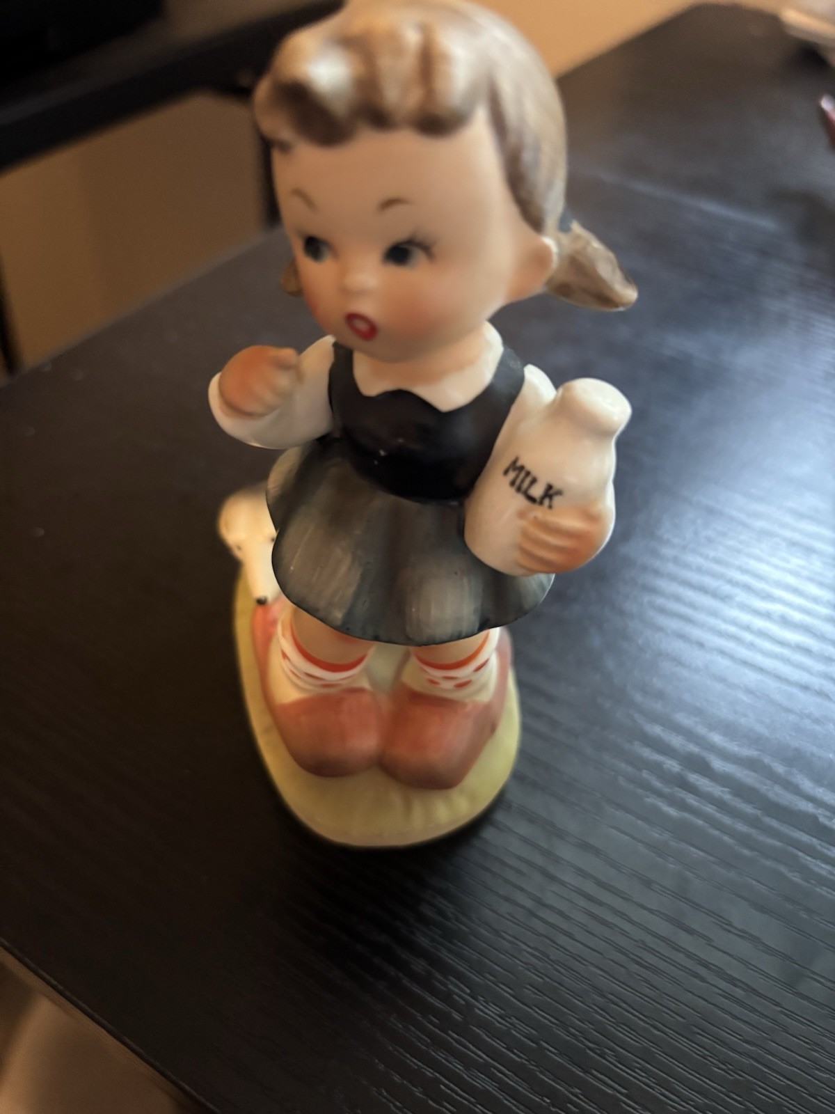 Vintage Girl With A Dog Milk Hummel
