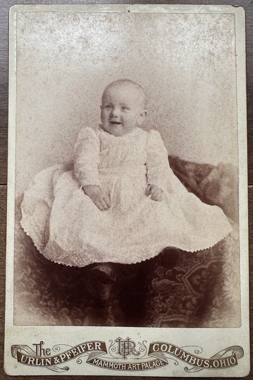 Antique 1890s Baby Cabinet Card Photo Urlin Pfeifer Columbus Ohio Victorian