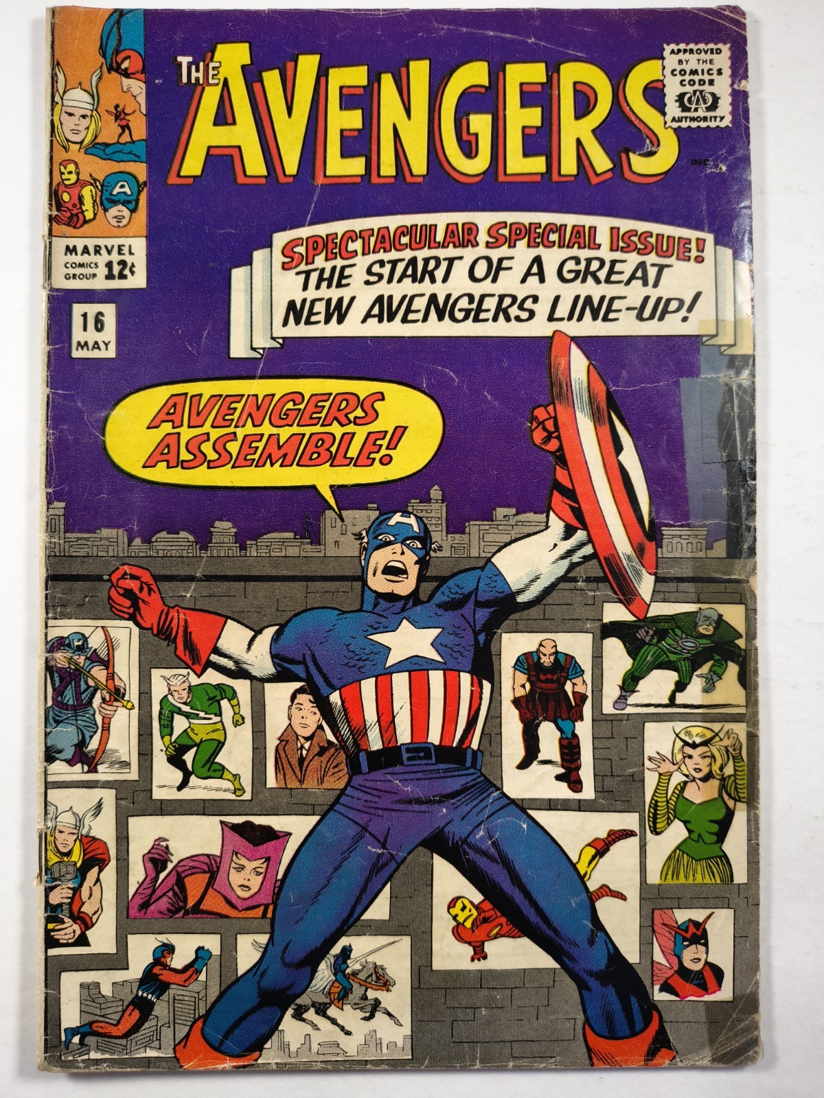 Avengers #16 VG/4.0 Marvel 1965, 3rd Kang Scarlet Witch Hawkeye Quicksilver Join