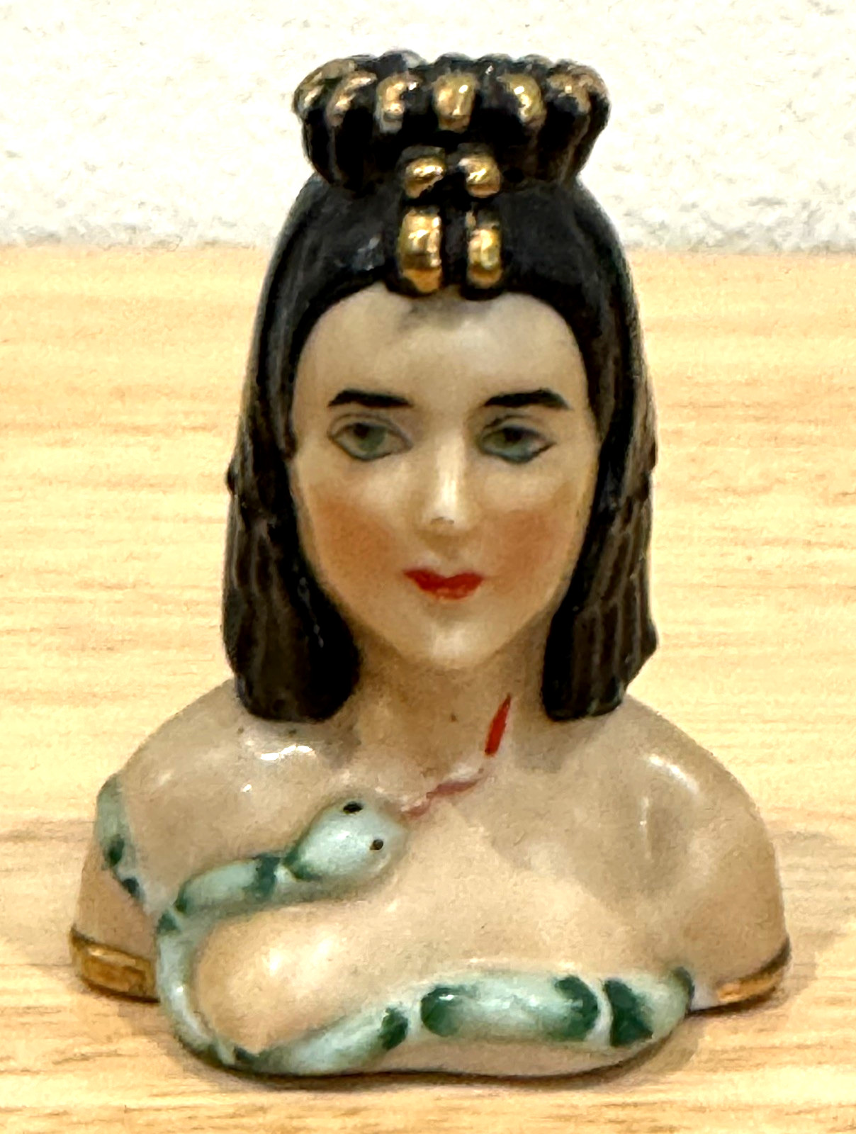 Rare HTF Vintage Cleopatra With Asp Snake Miniature Half Bust 2.75\ Rare HTF Vintage Cleopatra With Asp Snake Miniature Half Bust 2.75\