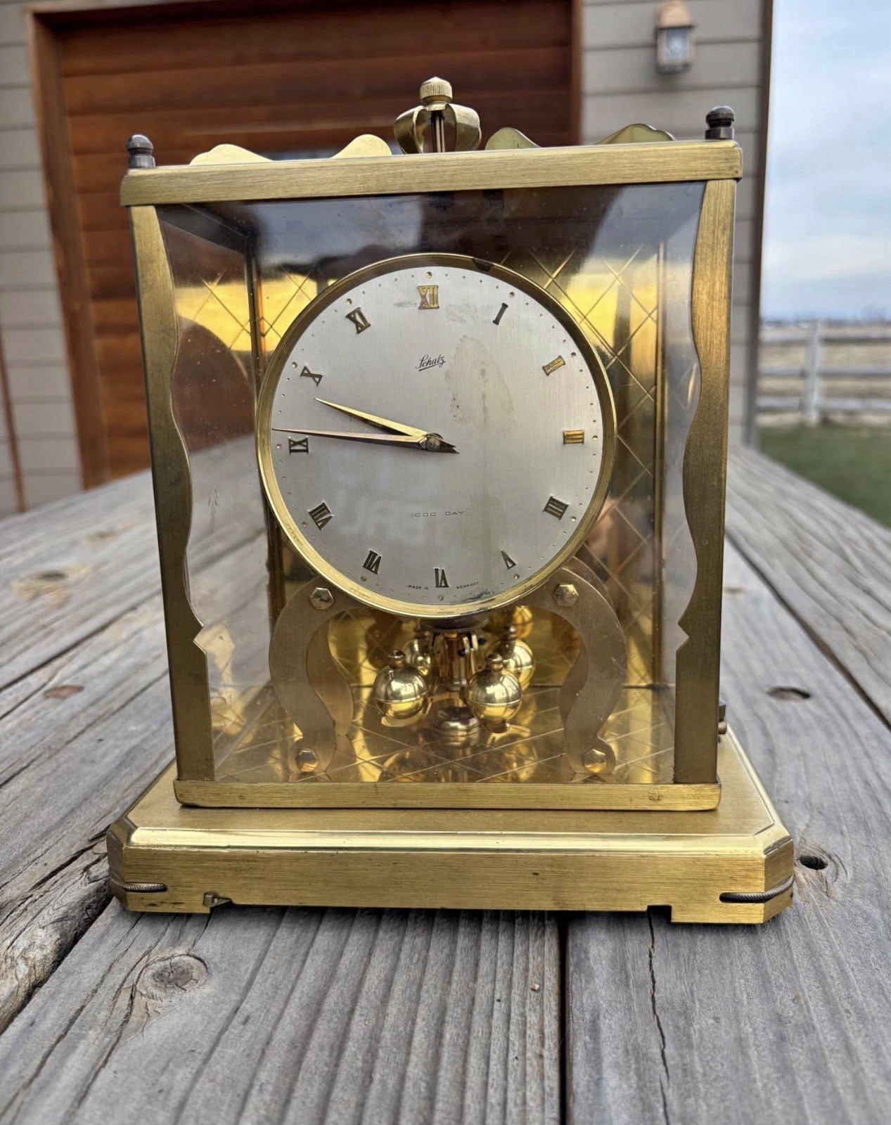Vintage Schatz 1000 Day Brass Anniversary Clock Model 54 Germany Running