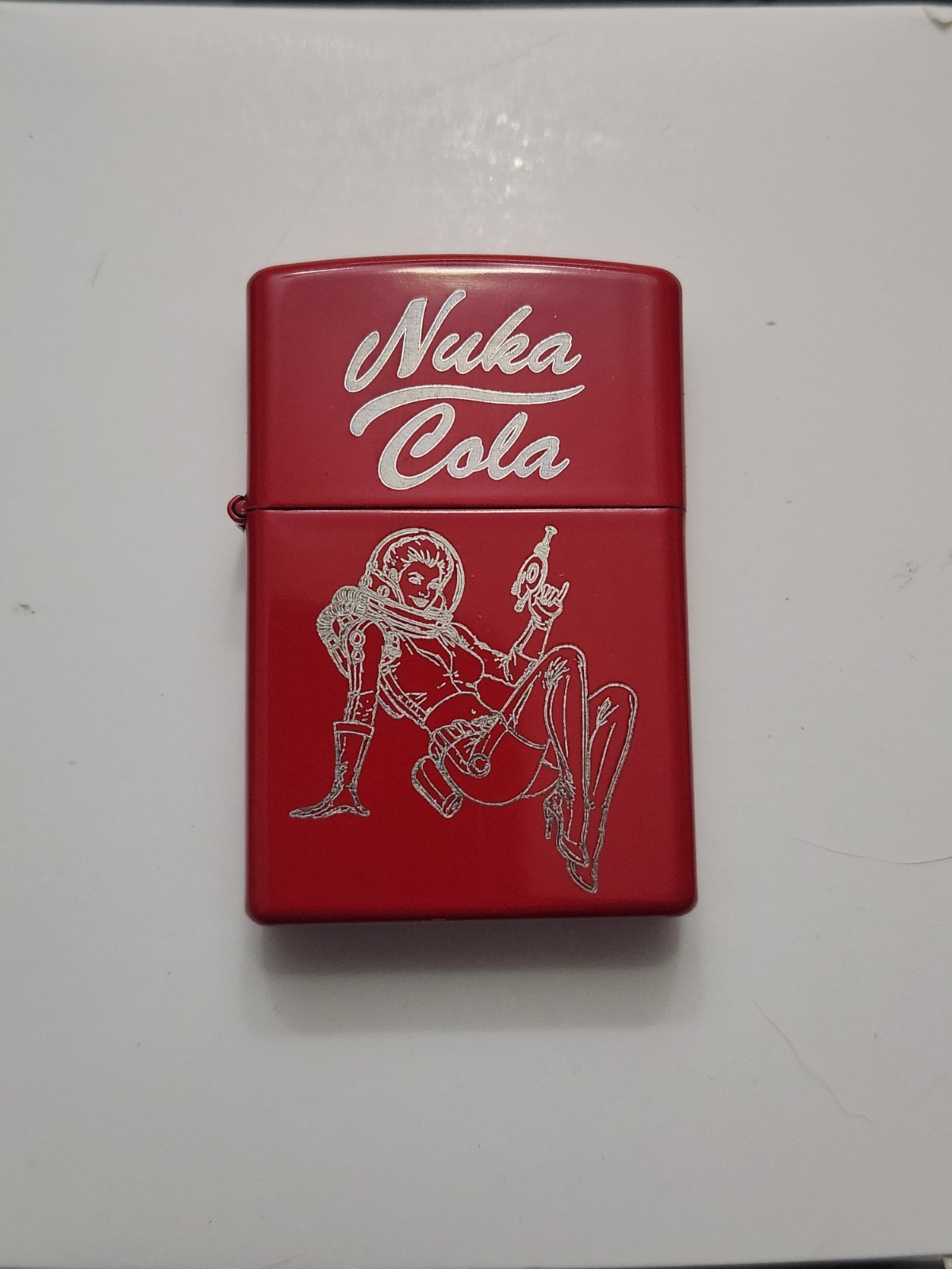 Custom Laser Engraved Flip Top Lighter Fallout Nuka Cola Girl Red Custom Laser Engraved Flip Top Lighter Fallout Nuka Cola Girl Red