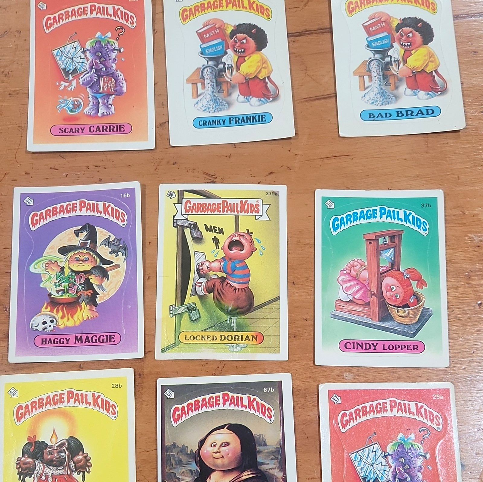 Topps Garbage Pail Kids Scary Carrie 25b & Bad Brad 18b Non-Sport Lot (9)