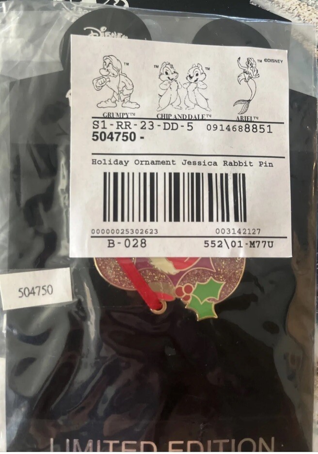Disney Shopping Jessica Rabbit Holiday Ornament LE 250 Pin Rare 2009 Disney Shopping Jessica Rabbit Holiday Ornament LE 250 Pin Rare 2009