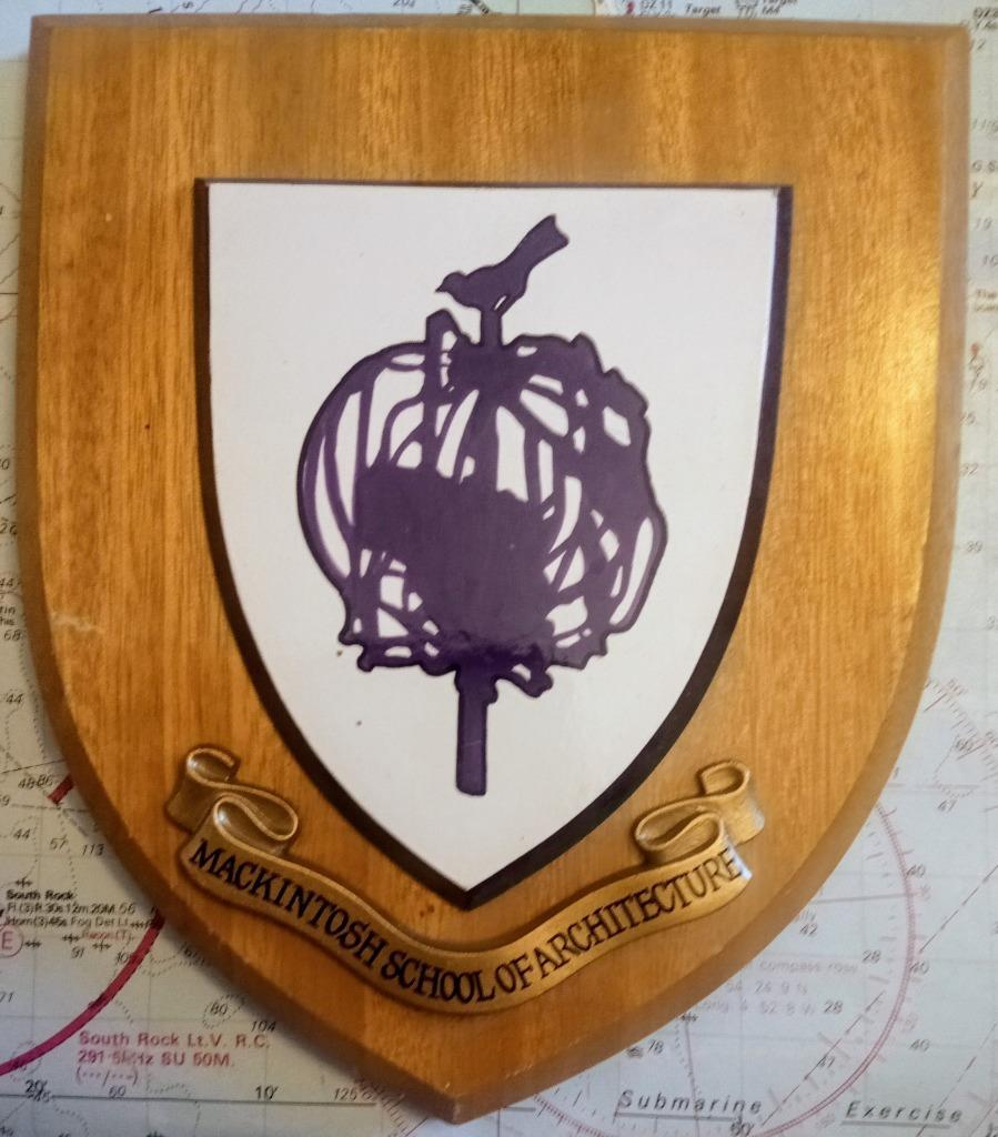 c1960 Glasgow College of Architecture University School Crest Shield Plaque