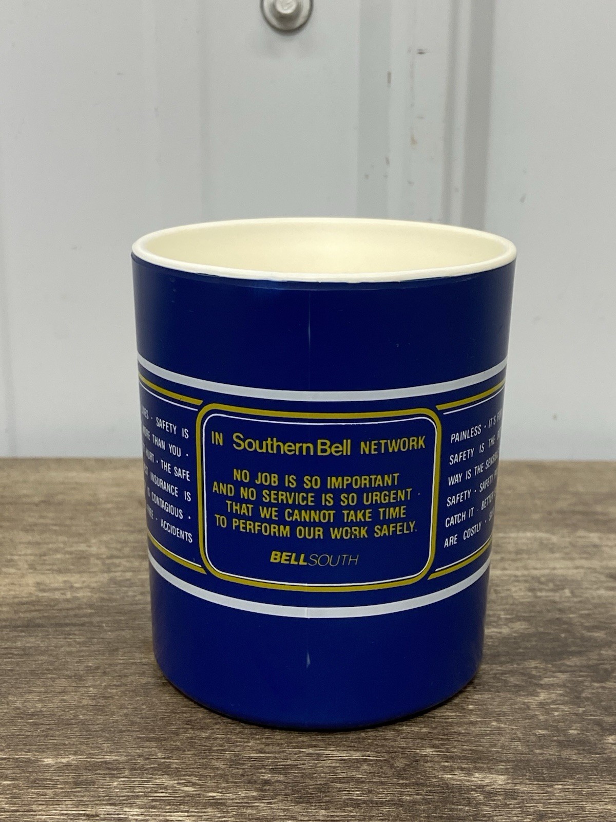 VIntage Southern Bell Network Bellsouth Telephone Safety Coffee Mug Advertising