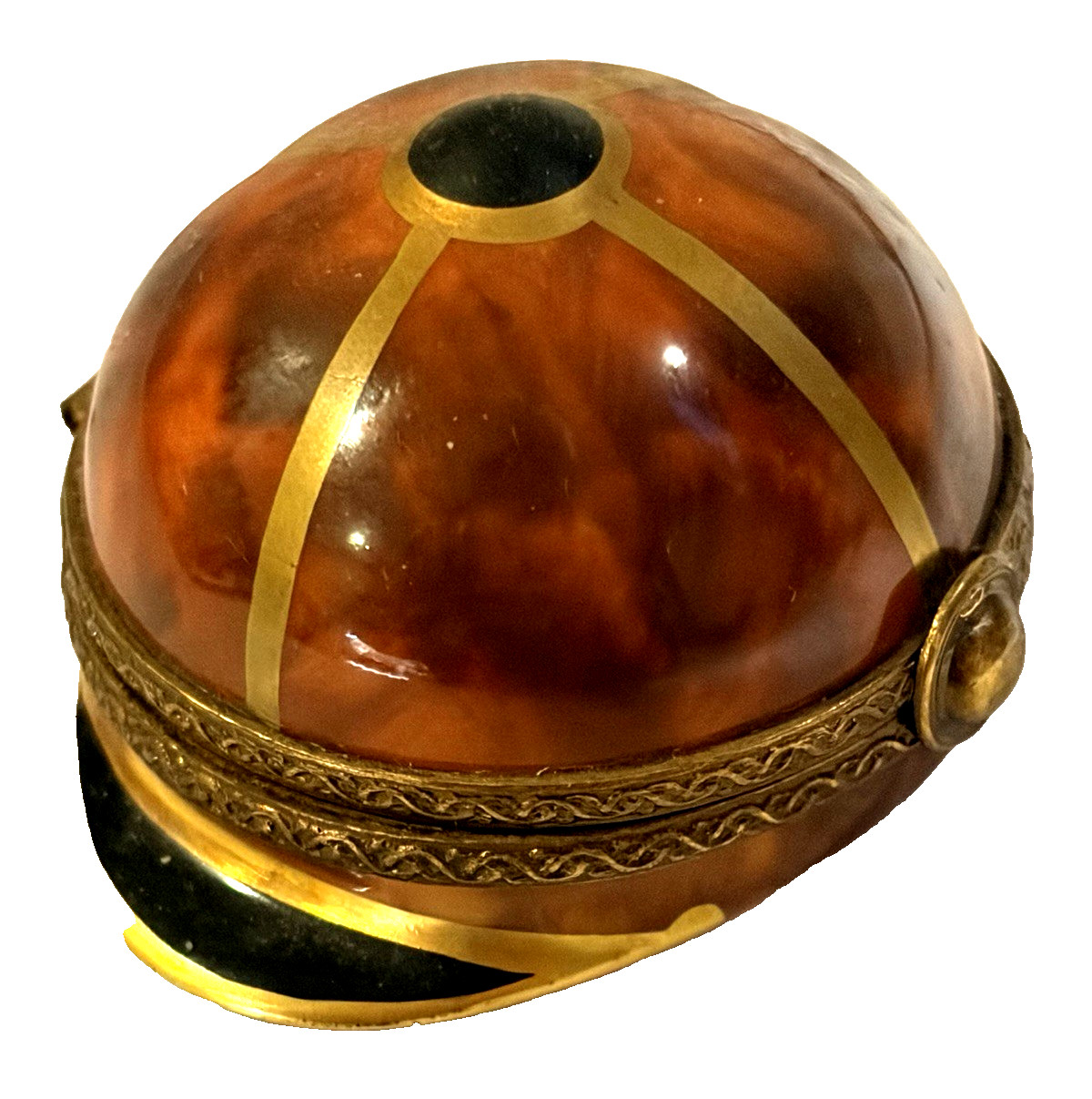 LIMOGESPEINT MAIN Trinket Box JOCKEY RIDING HAT/CAP-EQUESTRIAN-PV Marque Deposee