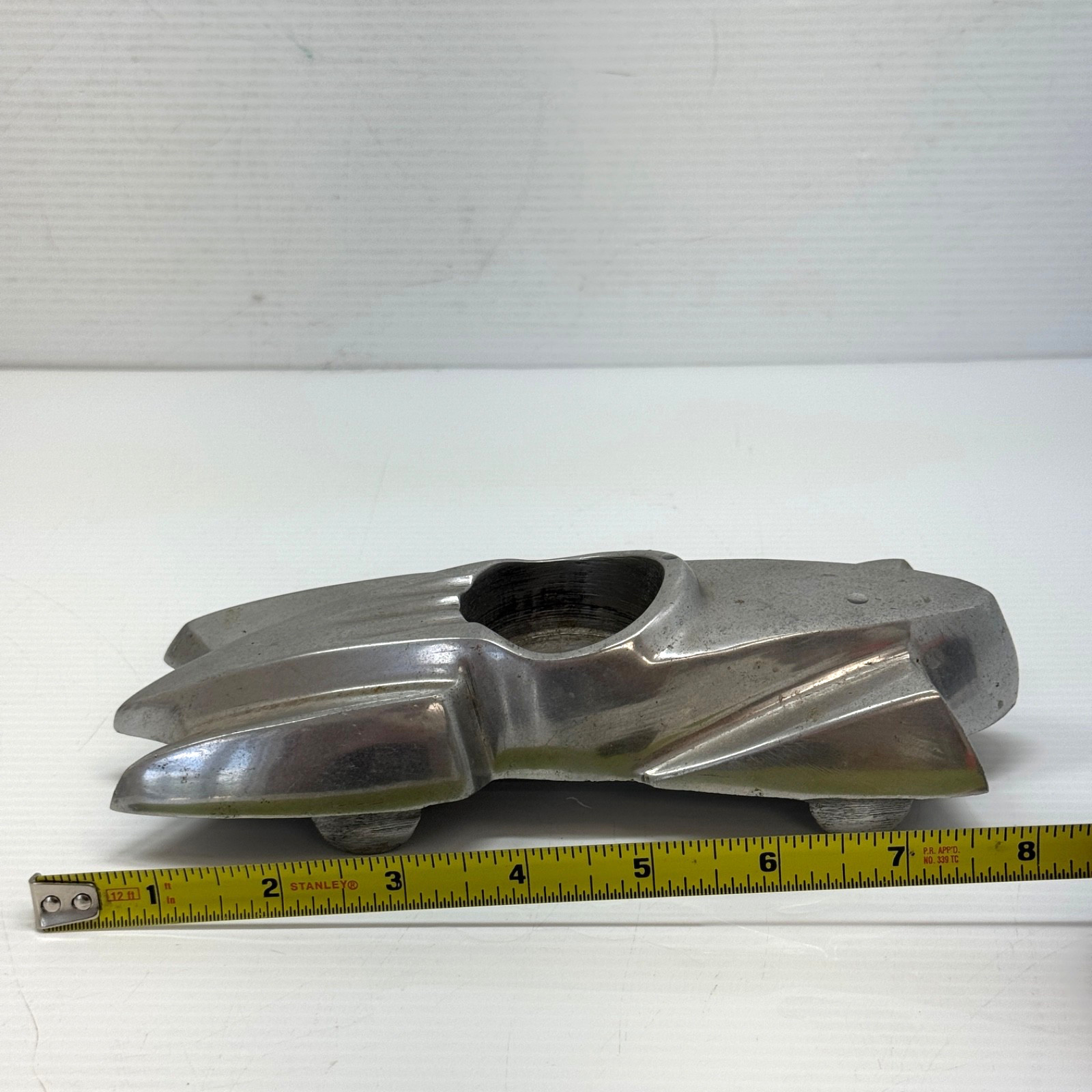 Vintage 1930 Cast Aluminum Streamline Art Deco Car Ashtray