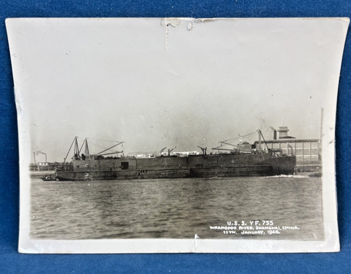 Original 1946 USS YF-753 US Navy Shanghai, China Whangpoo river 6