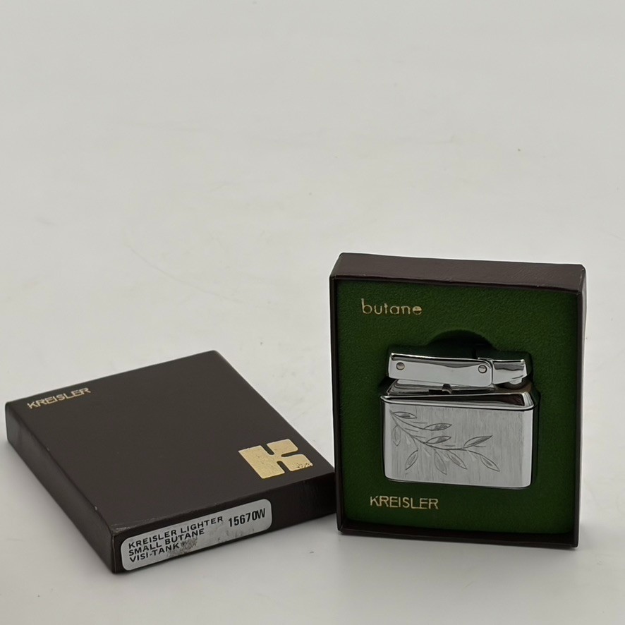 Vintage Kreisler Butane Lighter 15668W USA w/ Original Box Visi-Tank Mid Century