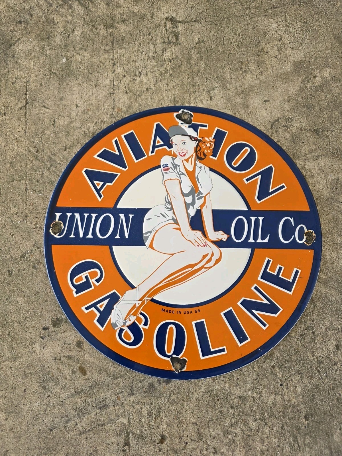 VINTAGE UNION OIL PORCELAIN SIGN AVIATION GASOLINE CAR MOTOR SERVICE SUPPLY 12 VINTAGE UNION OIL PORCELAIN SIGN AVIATION GASOLINE CAR MOTOR SERVICE SUPPLY 12
