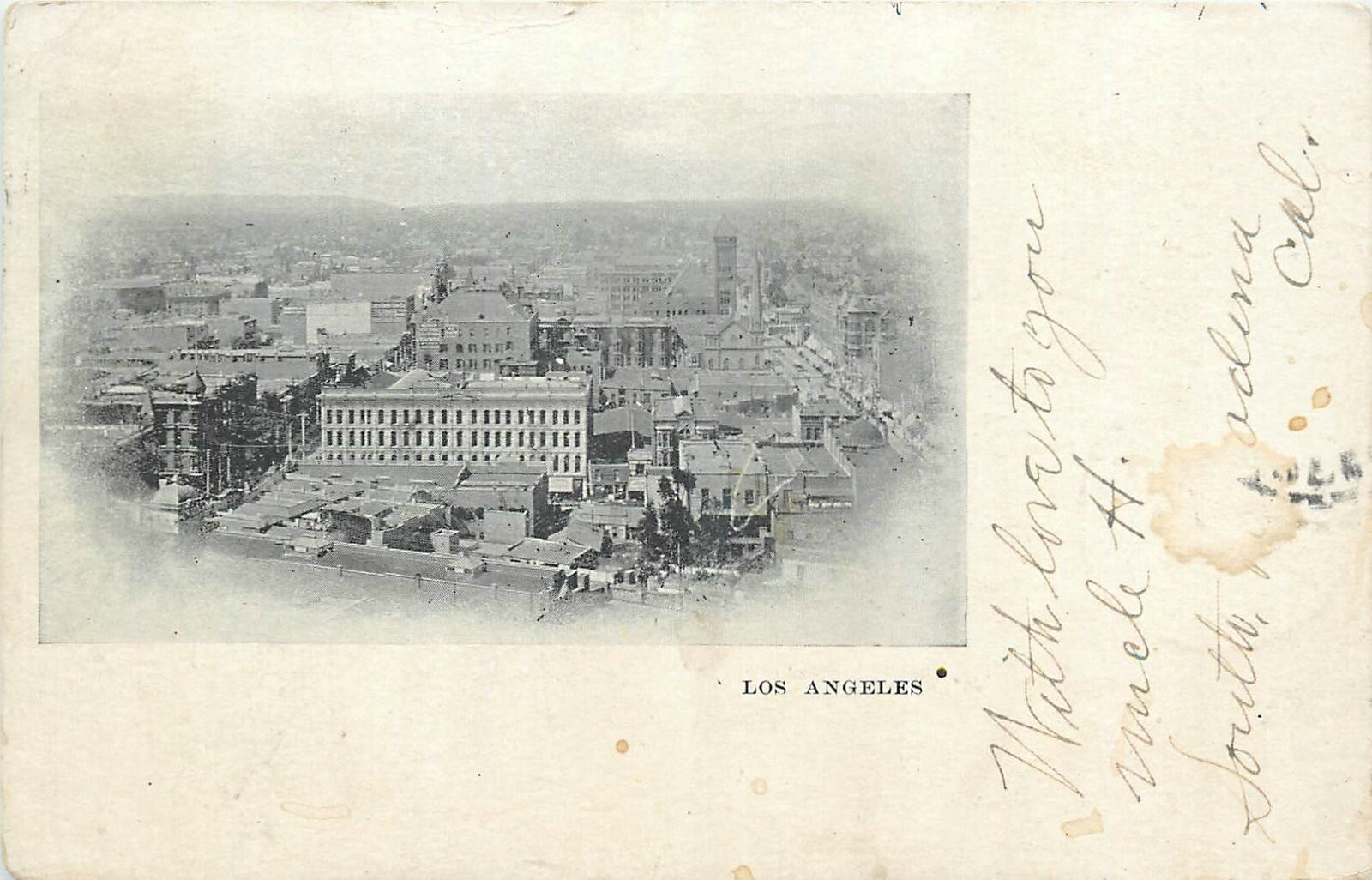 1905 Los Angeles California Birdseye View undivided Postcard 25-5598