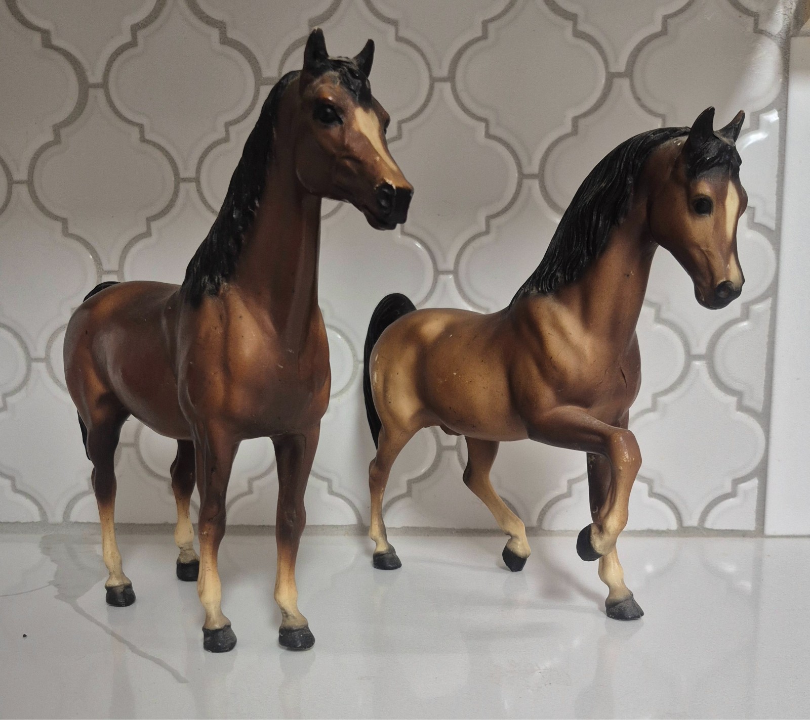 Vintage Breyer Arabian mare and stallion models #13 and #14 Vintage Breyer Arabian mare and stallion models #13 and #14