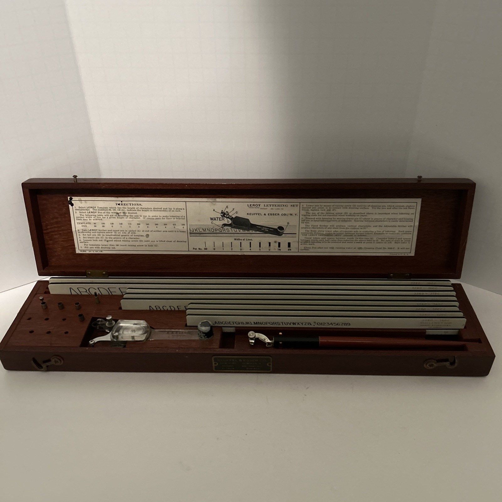 Vintage Keuffel & Esser Leroy Lettering Set with Wood Case