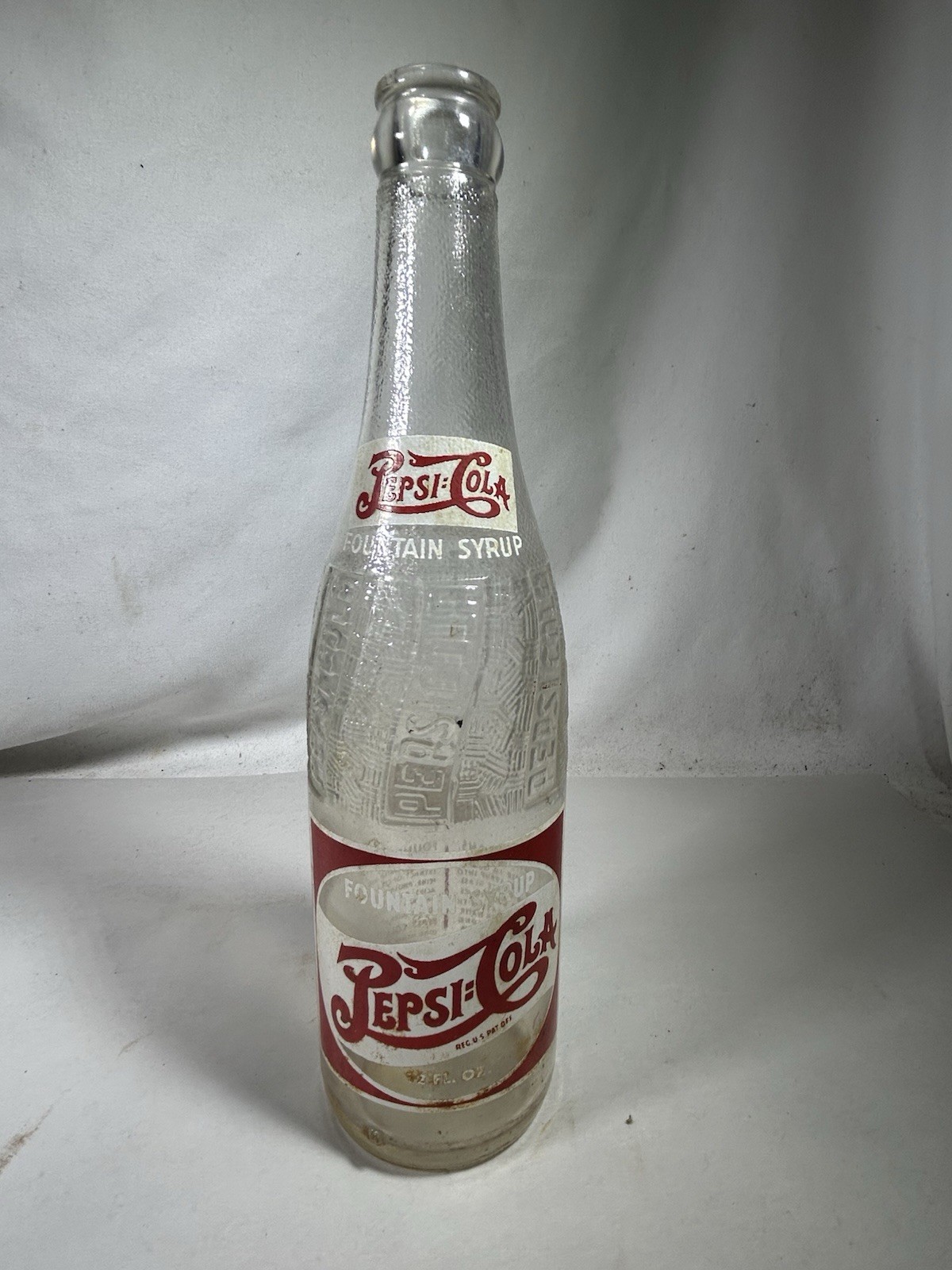 Vintage Pepsi Cola Fountain Syrup Bainbridge GA Georgia Glass Bottle Double Dot