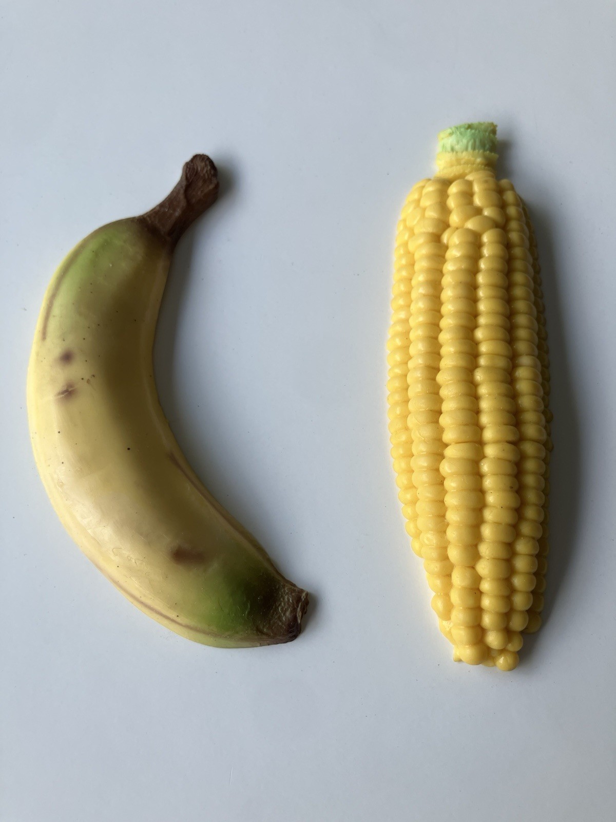 Vintage Realistic Produce Fruits Vegetable Magnet Lot Corn And Banana