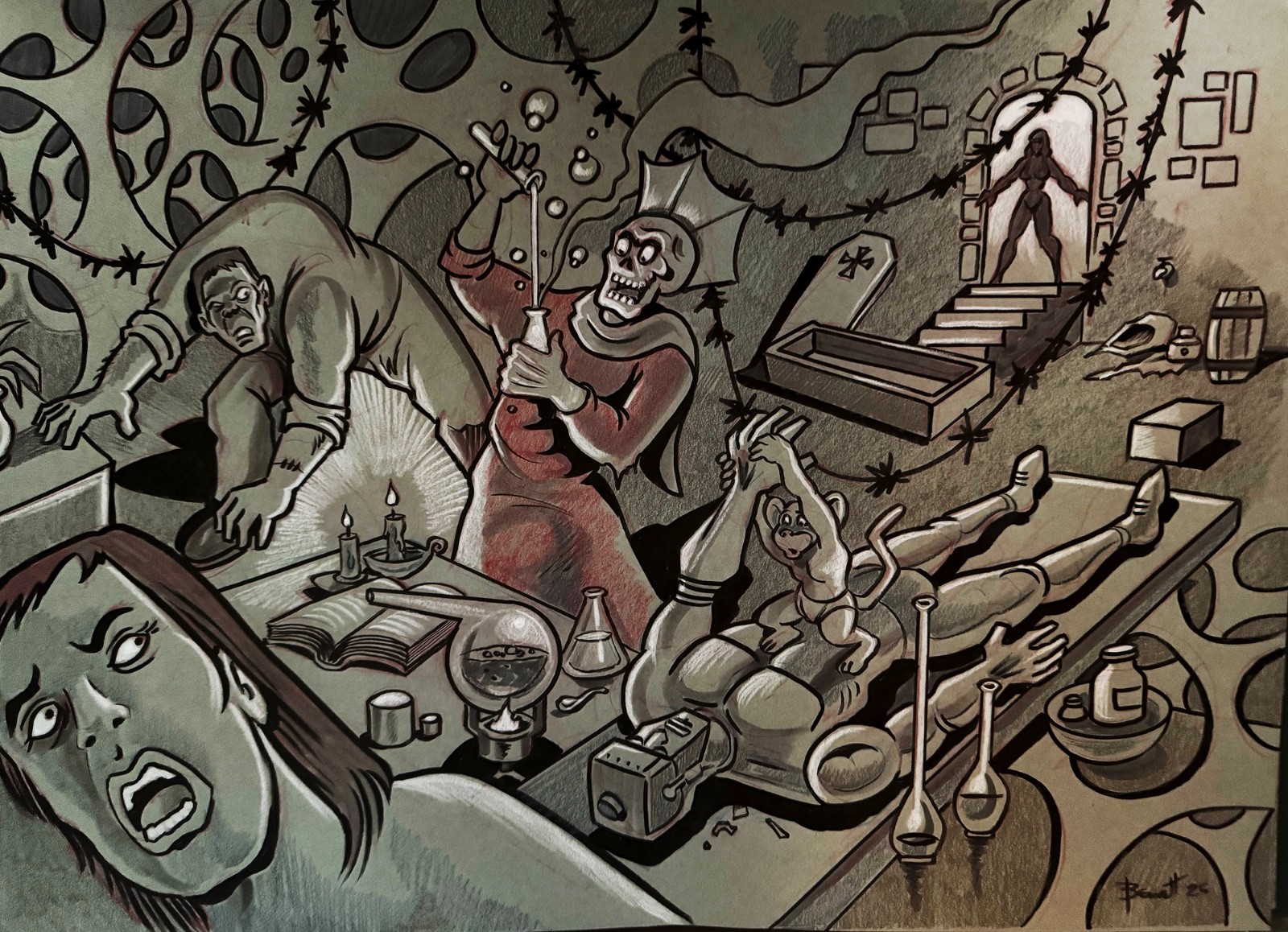 MAD SCIENTIST      MIKE BENNETT'S  ORIGINAL  ART   (2026) 07/19/26  B4