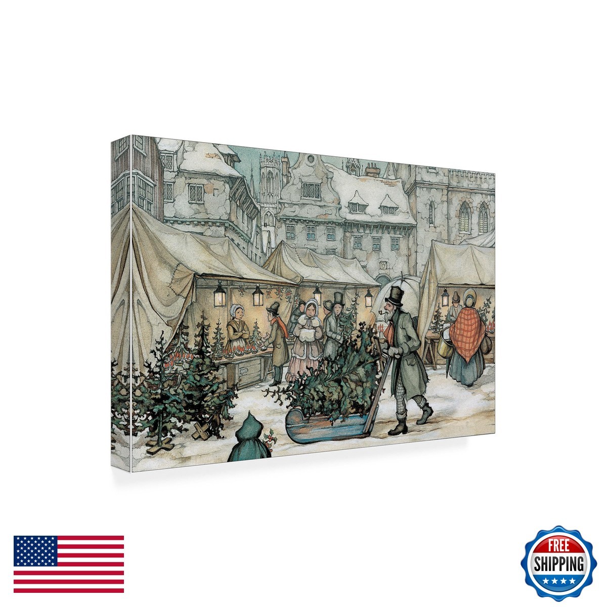 Trademark Fine Art 'A Christmas Sled' Canvas Art 16x24 Trademark Fine Art 'A Christmas Sled' Canvas Art 16x24