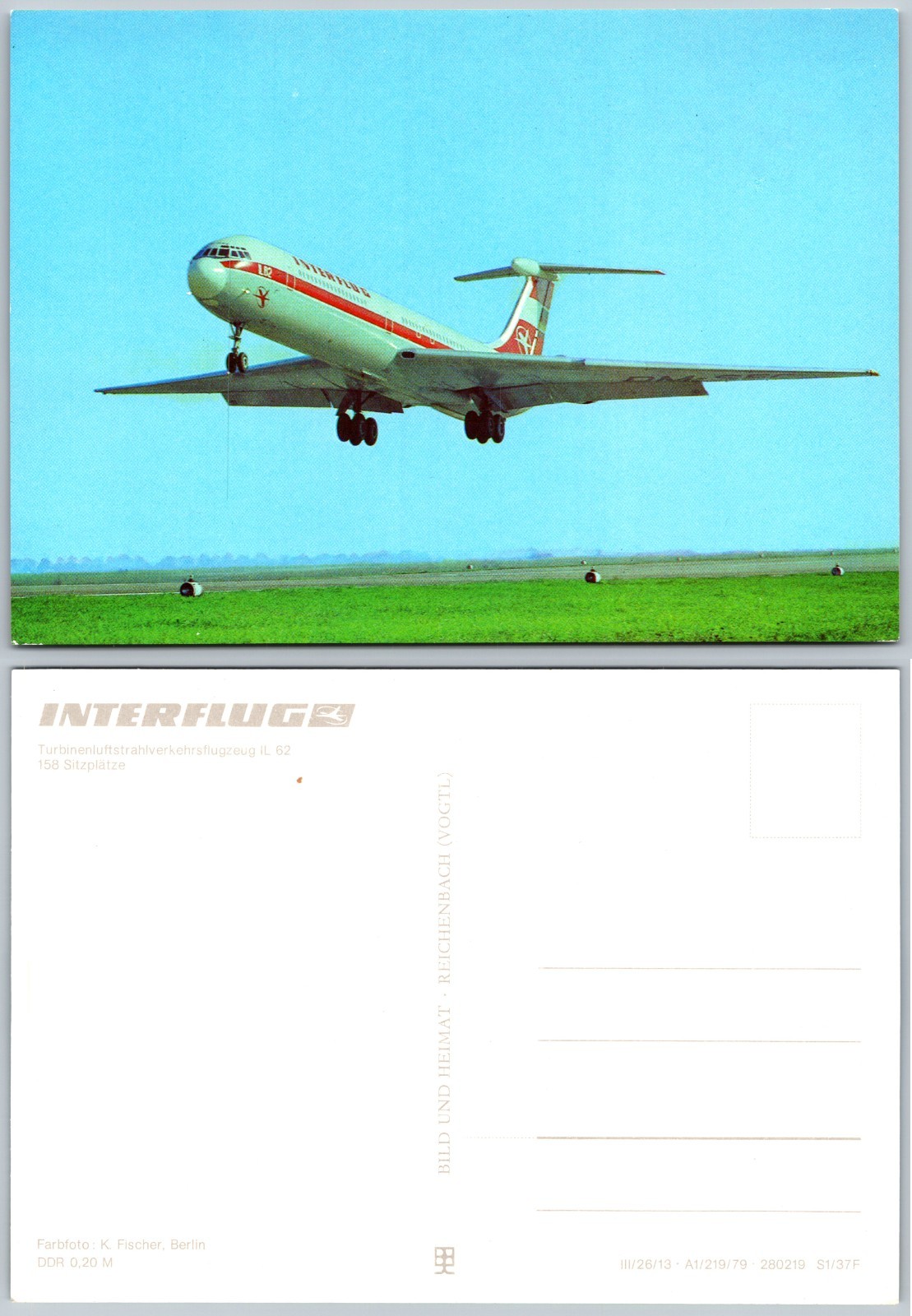 Continental Interflug Aircraft Postcard Continental Interflug Aircraft Postcard