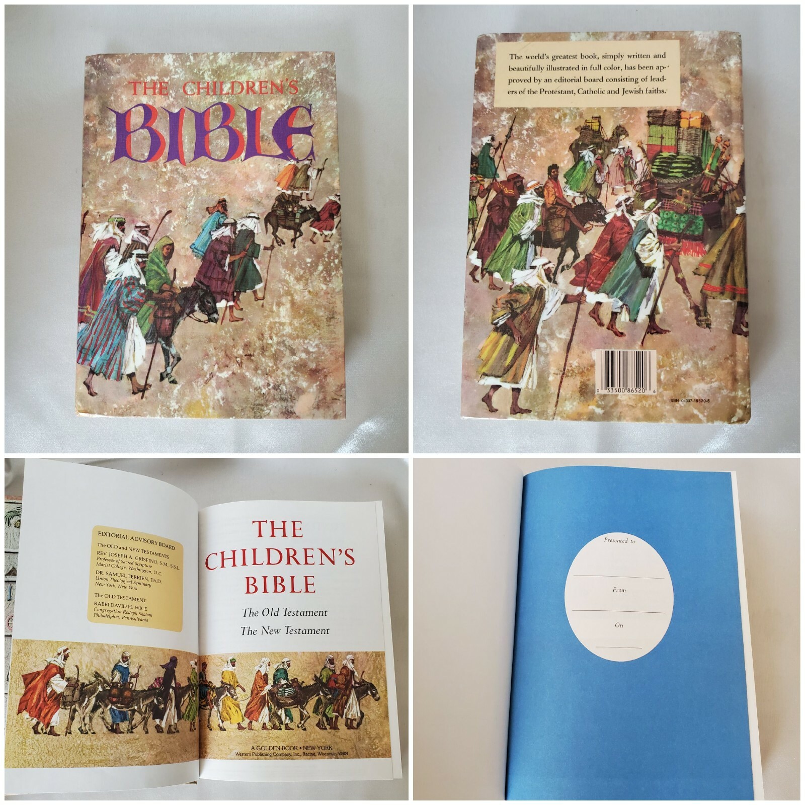 Children Illustrated Bible Deluxe Edition Dedication Page Gift Vintage 1992