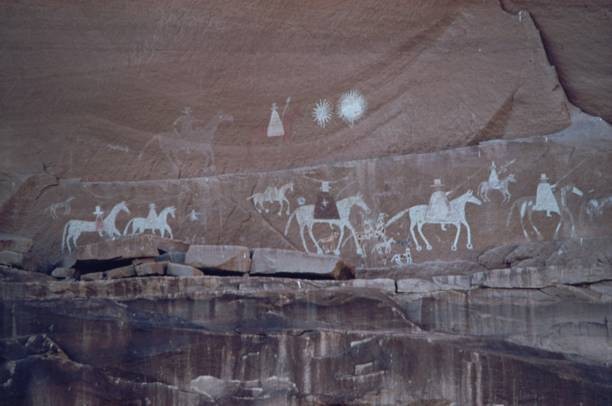 Petroglyph a wall Canyon de Chelly Arizona It considered document - Old Photo