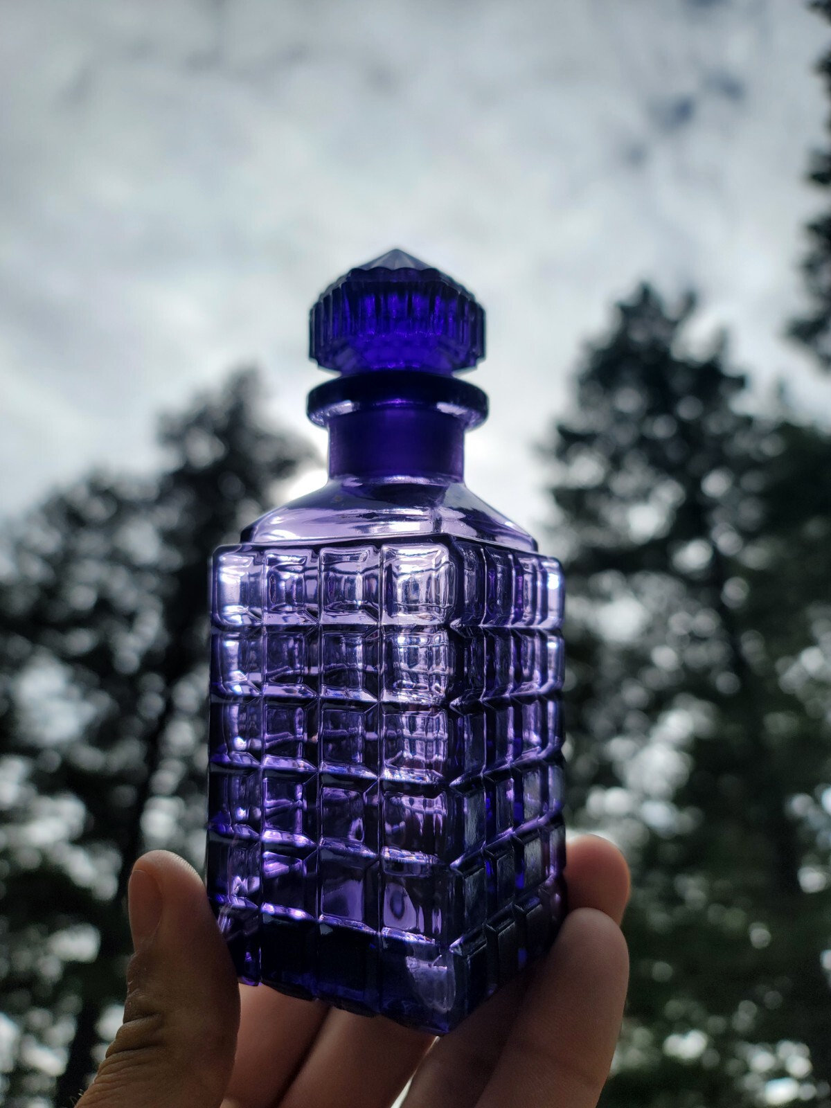 1890\'s  INCREDIBLE Dark AMETHYST Whiskey Decanter Bottle◇Antique Purple Liquor